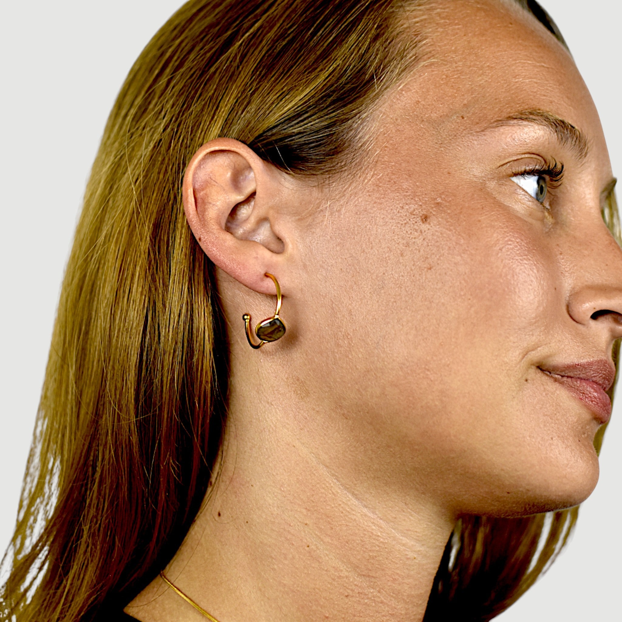Natural Labradorite Hoop Earrings5