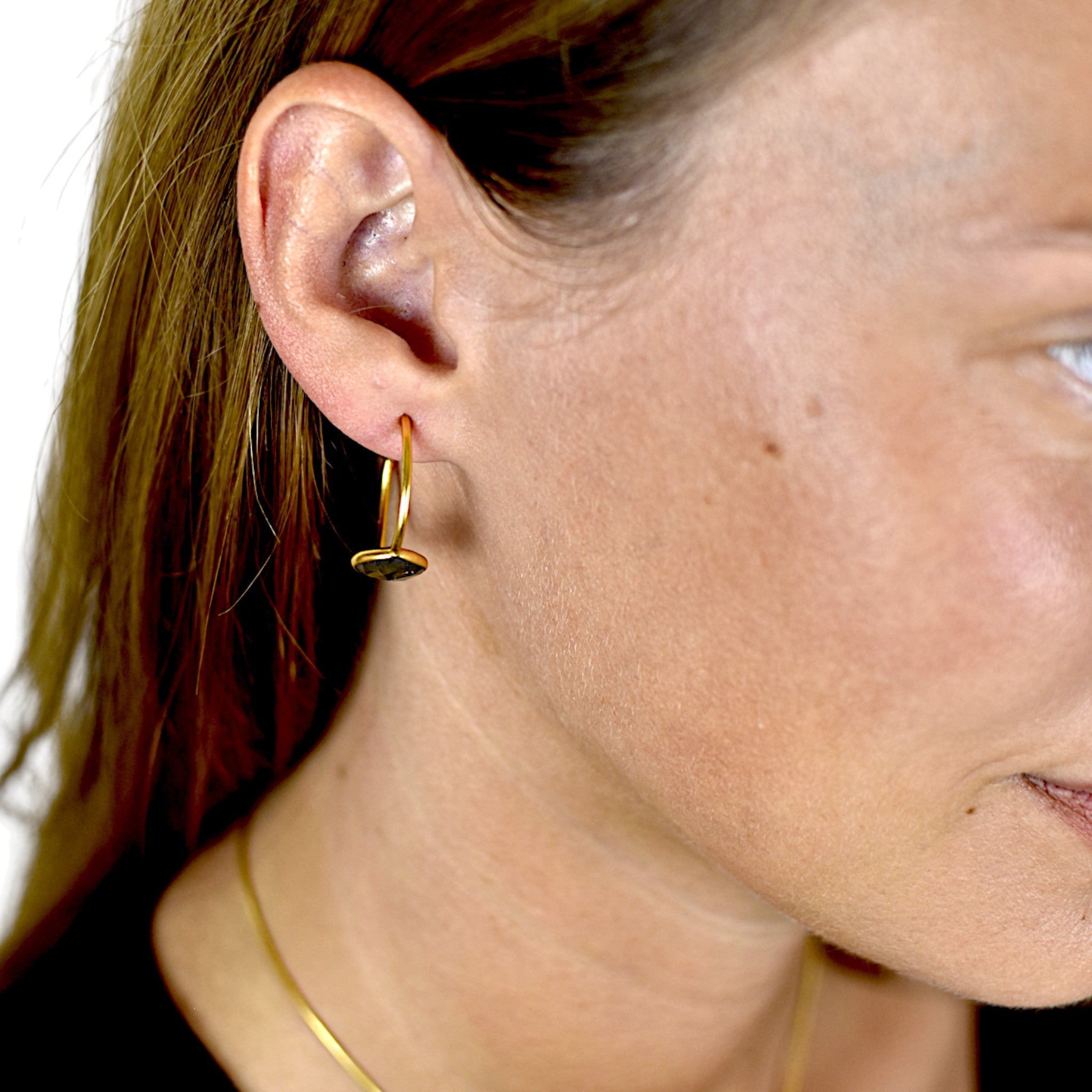 Natural Labradorite Hoop Earrings6