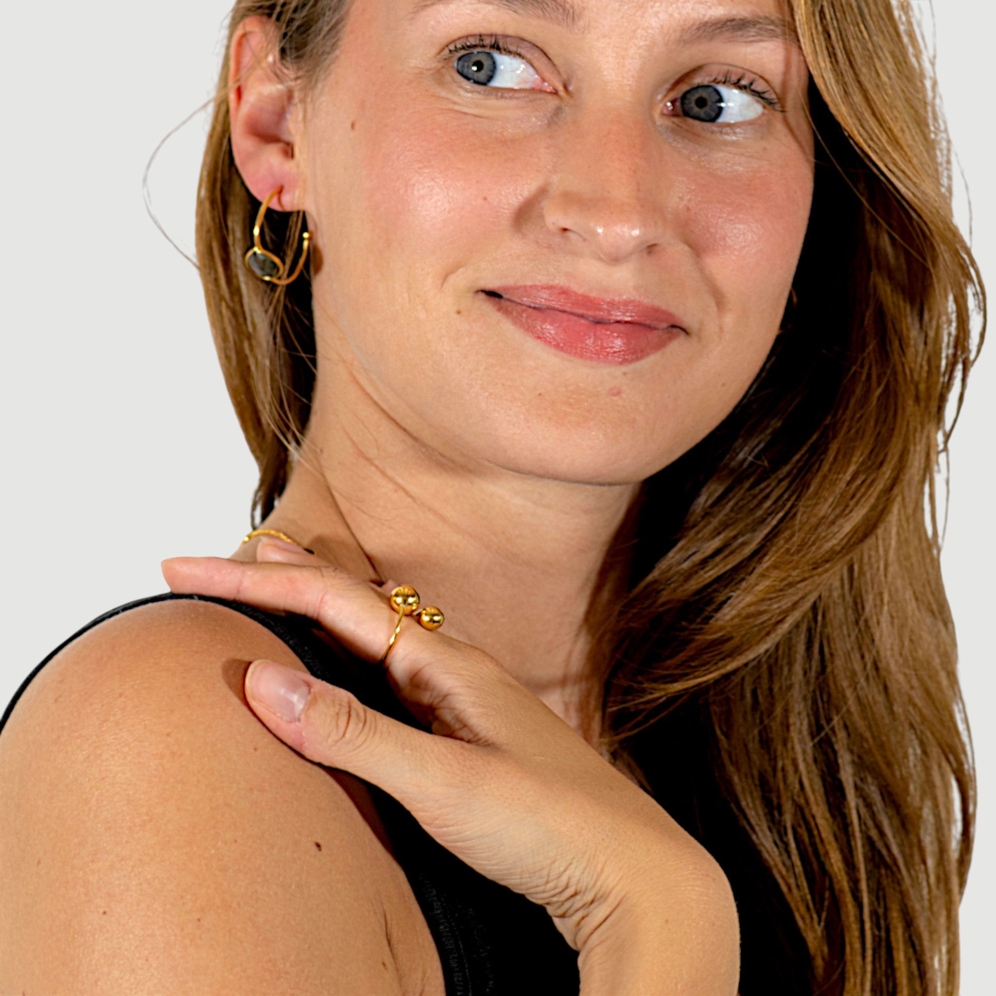 Natural Labradorite Hoop Earrings6