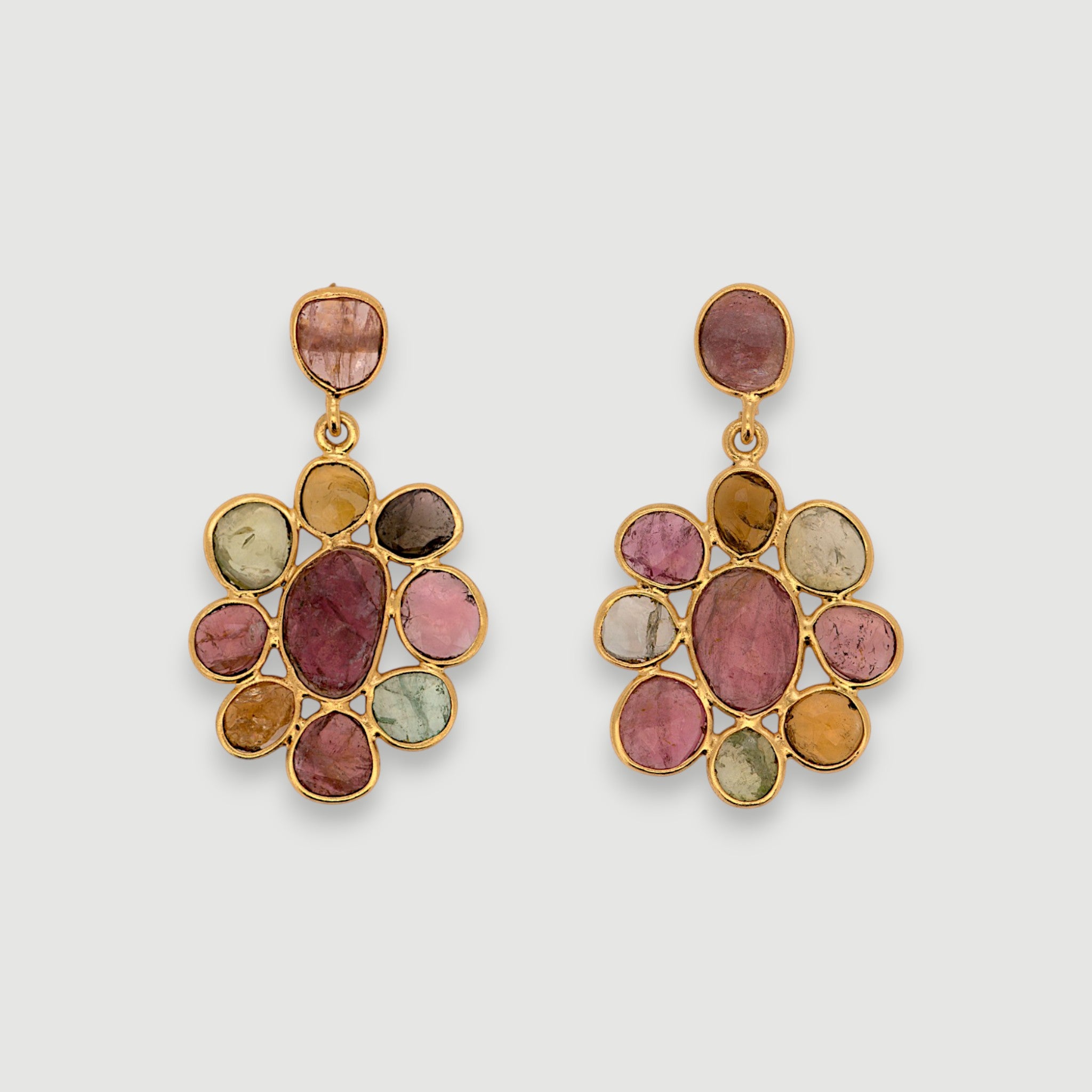 Natural Multi-Color Tourmaline Earring1