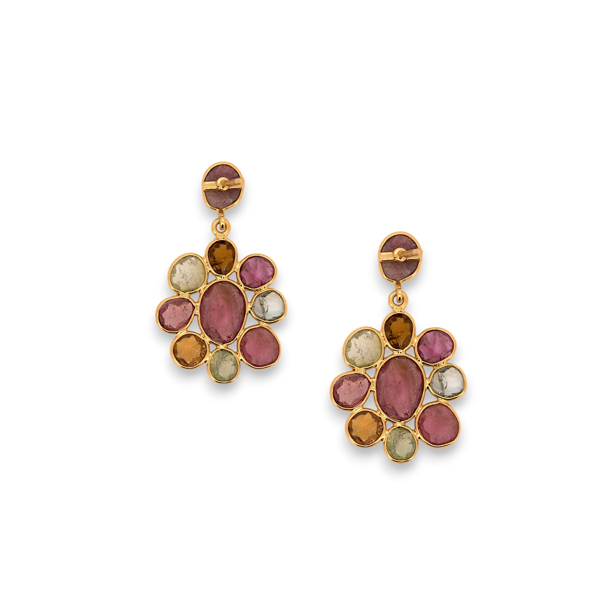 Natural Multi-Color Tourmaline Earring3