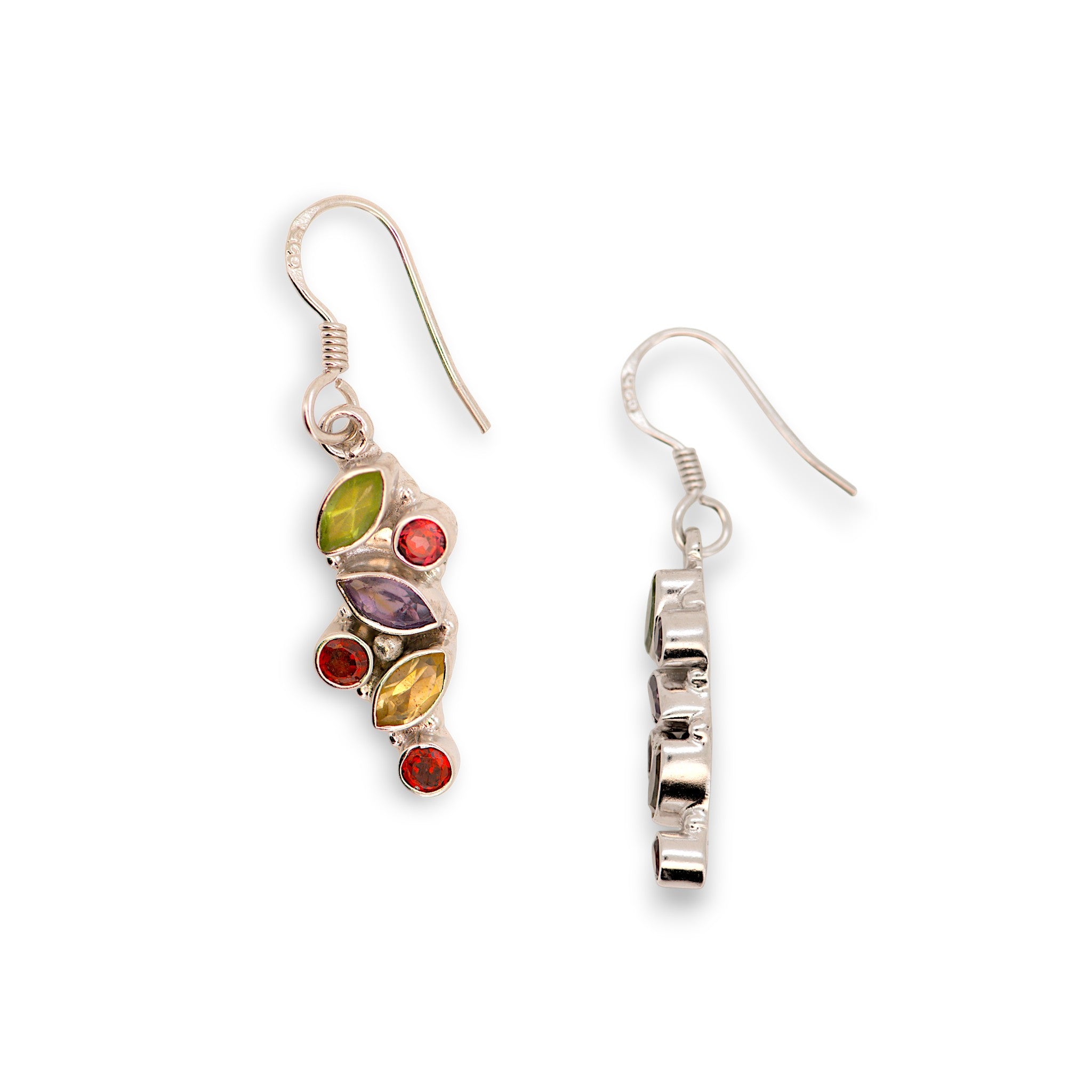Natural Multi-Gemstone Drop Earrings4