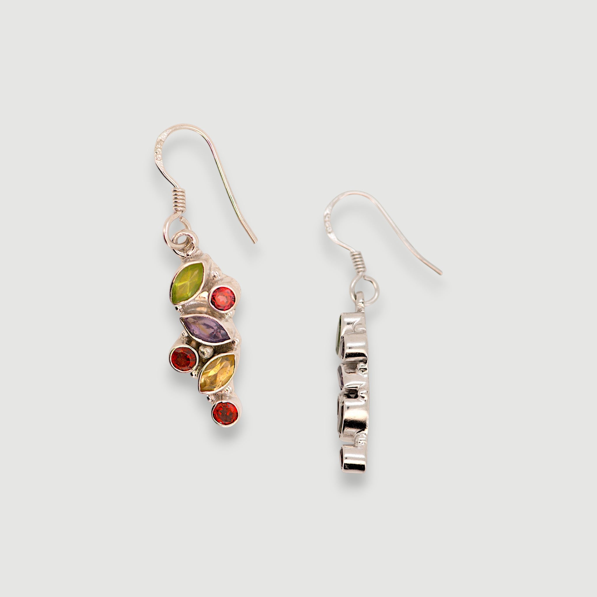 Natural Multi-Gemstone Drop Earrings4