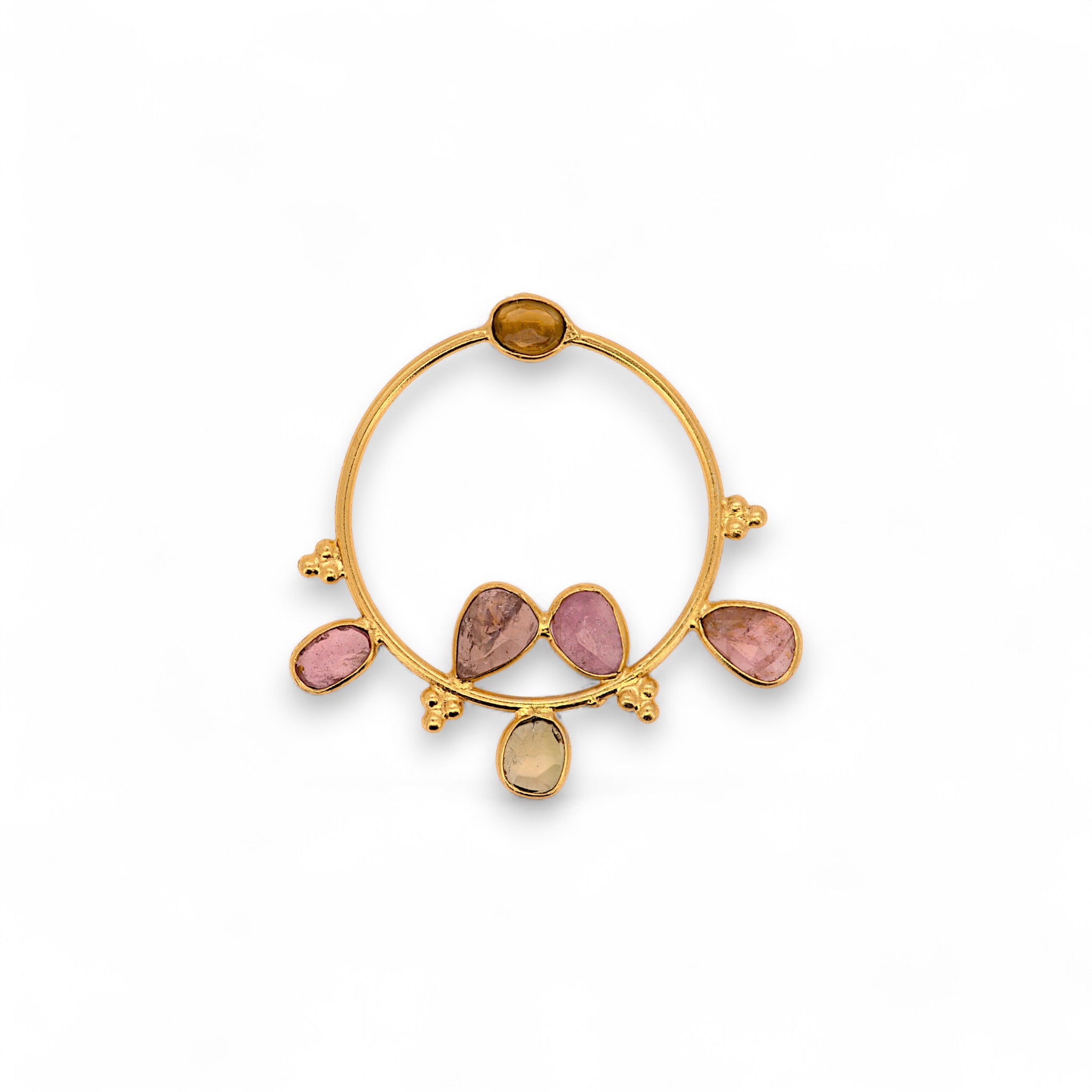 Natural Multi-Tourmaline Hoop Earring5