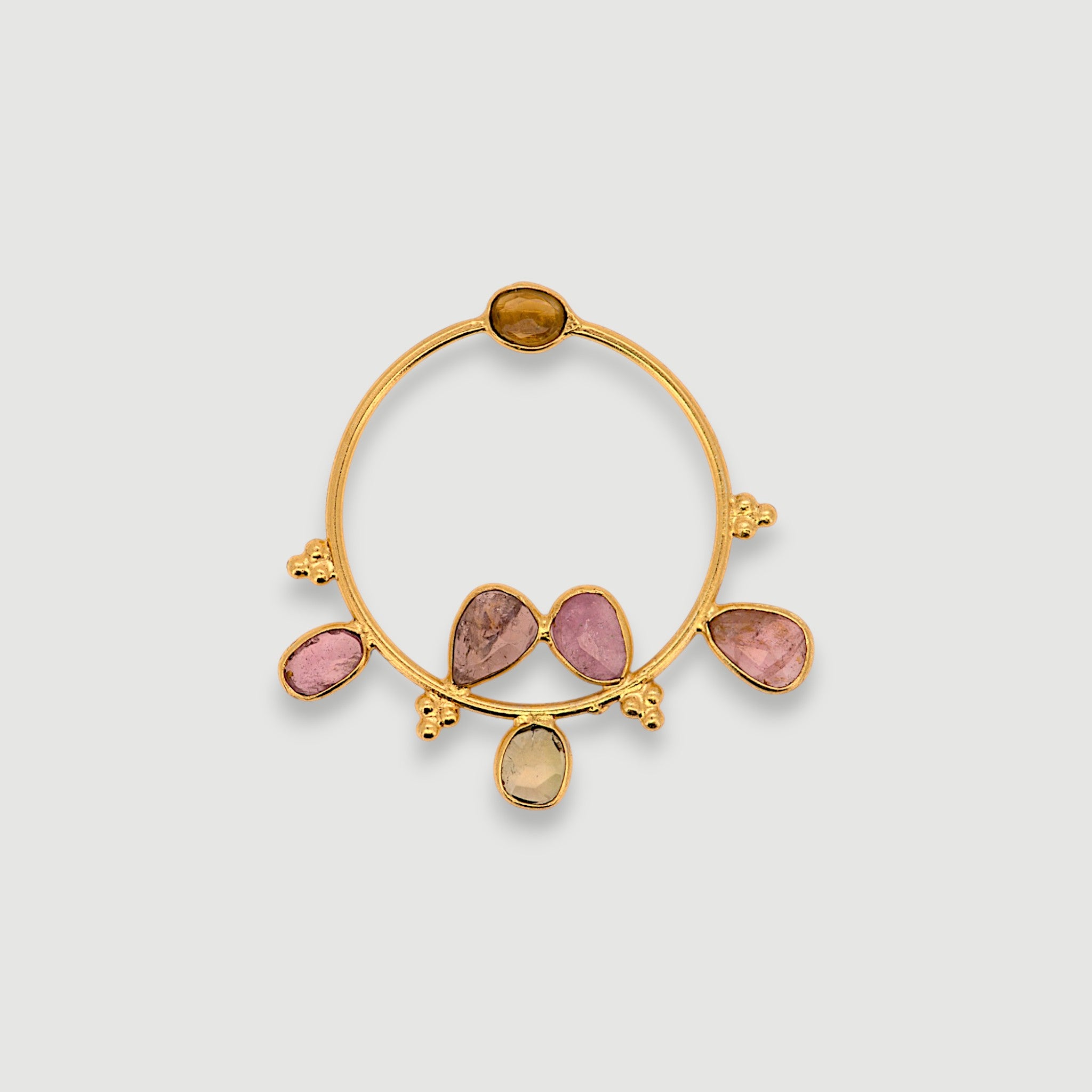 Natural Multi-Tourmaline Hoop Earring5