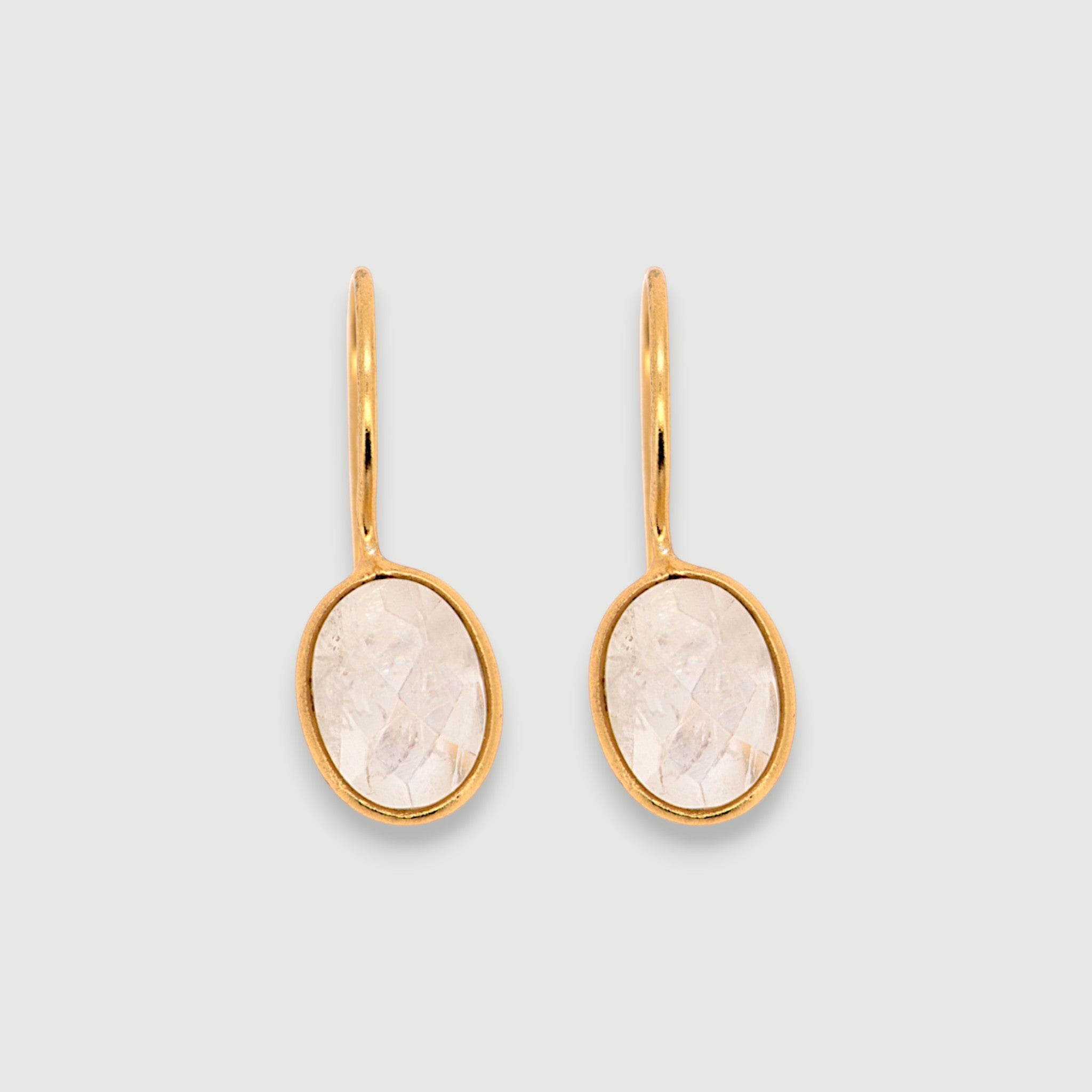 Natural Rainbow Moonstone Earring1