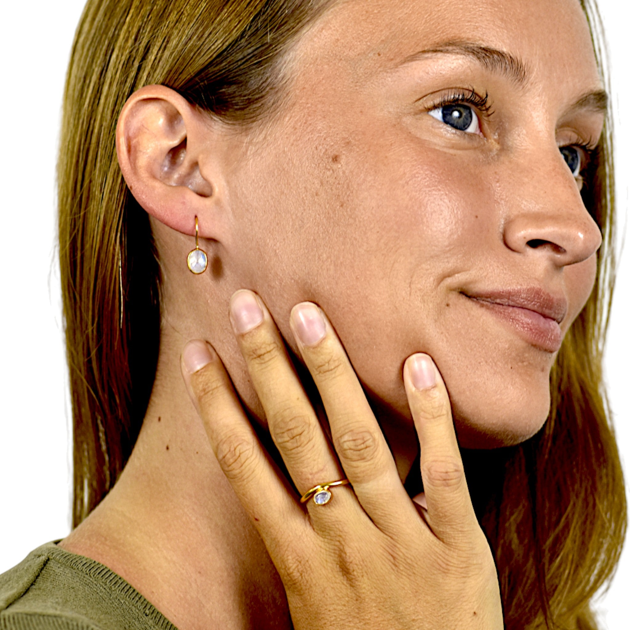 Natural Rainbow Moonstone Earring4