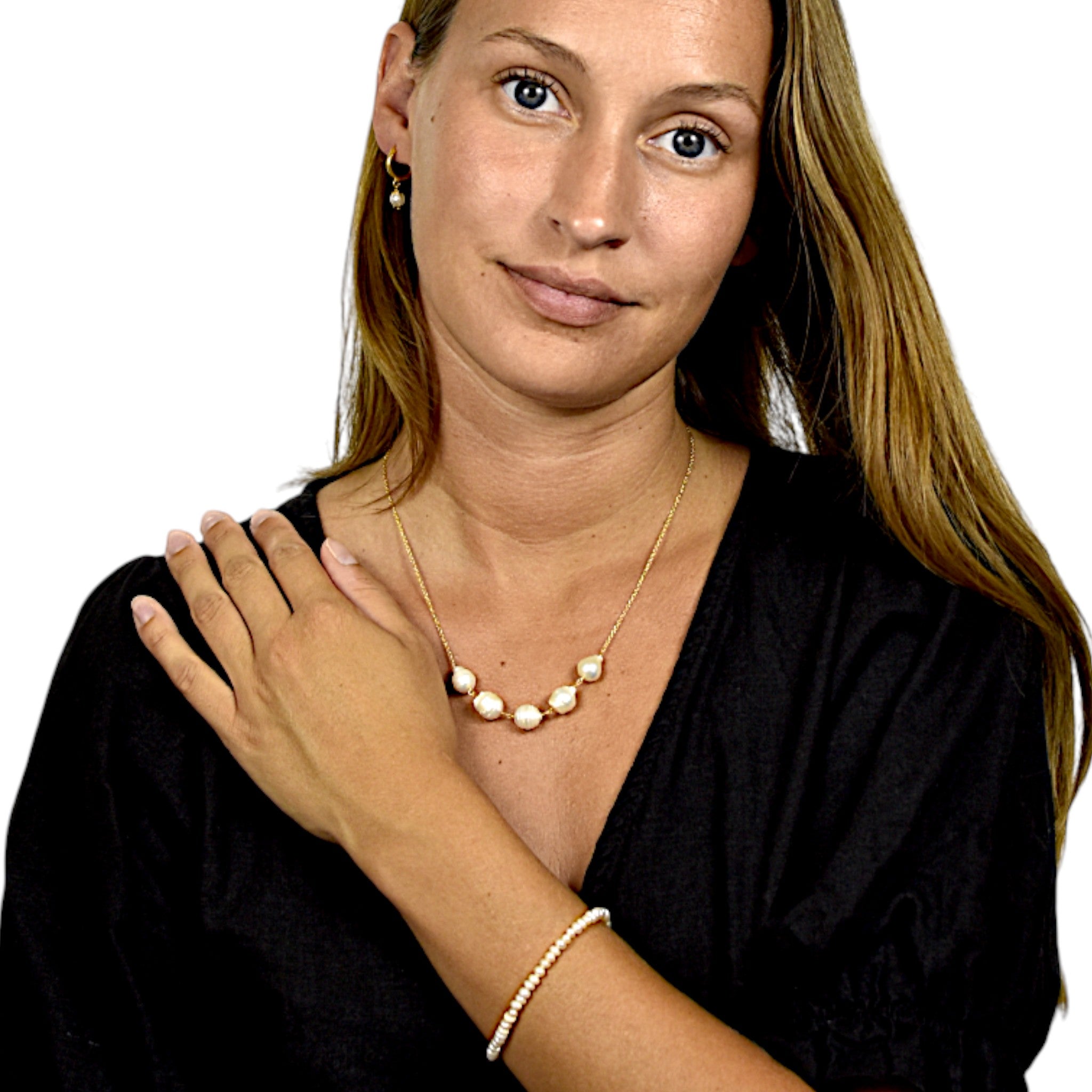 Pearl Drop Hoop Earring4