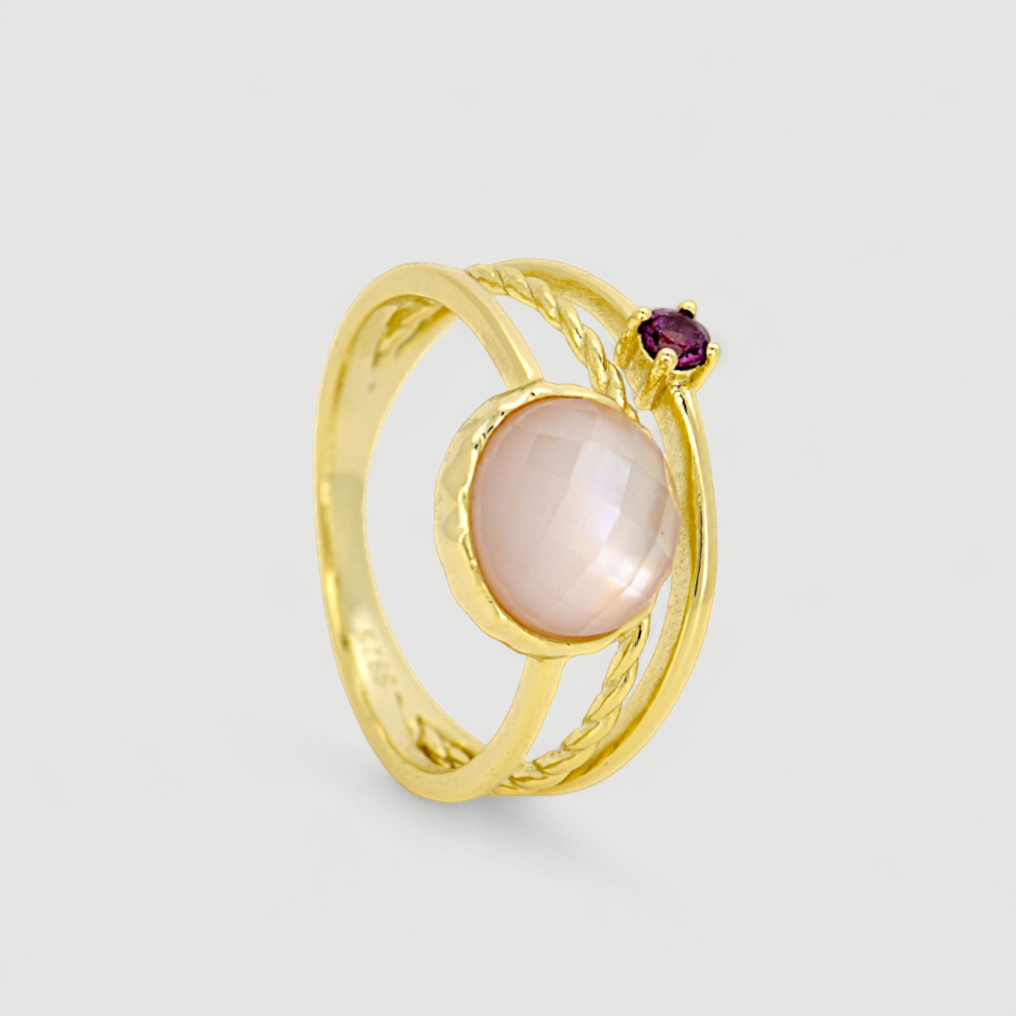 Pink Shell Pearl Ring1