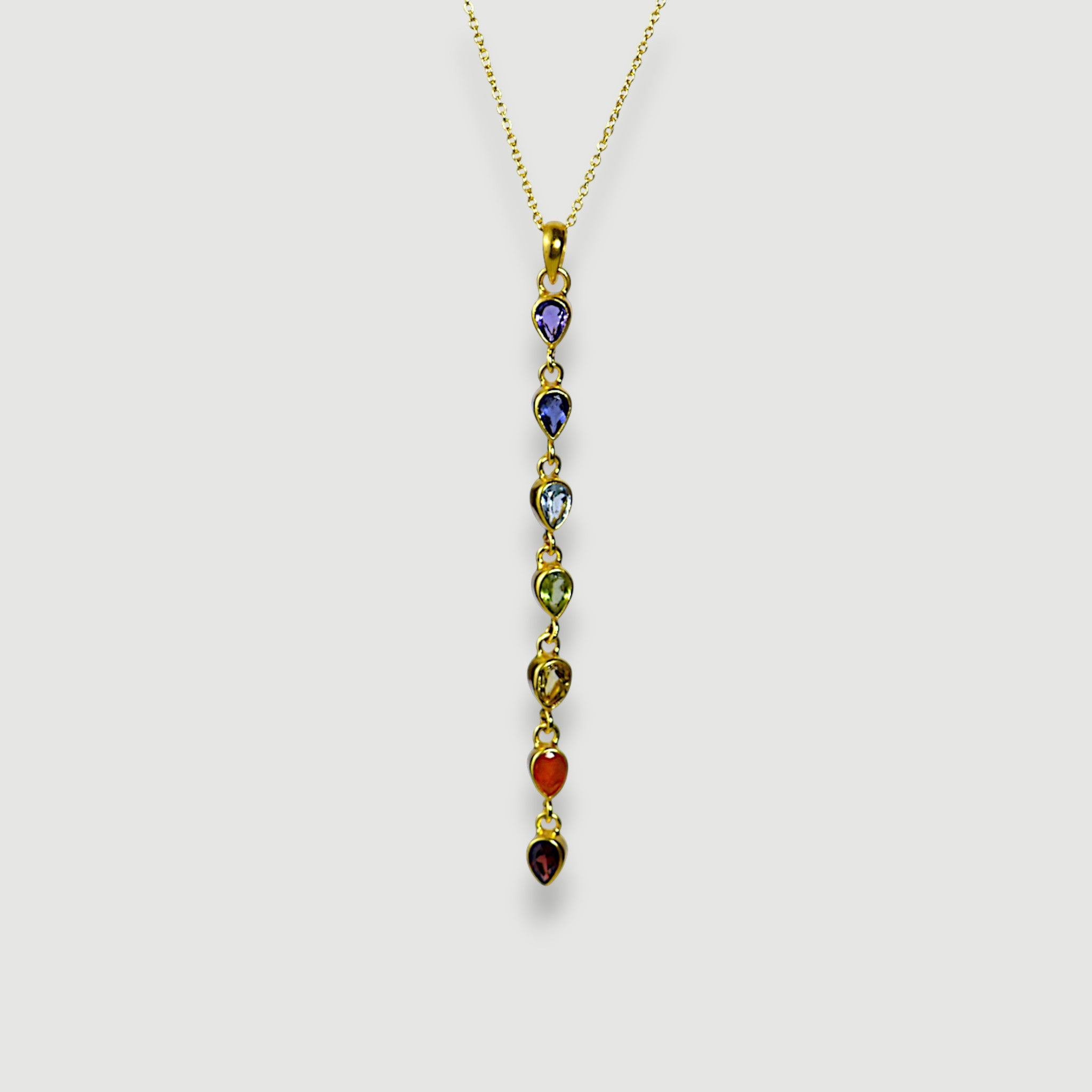 Rainbow Natural Gemstone Necklace