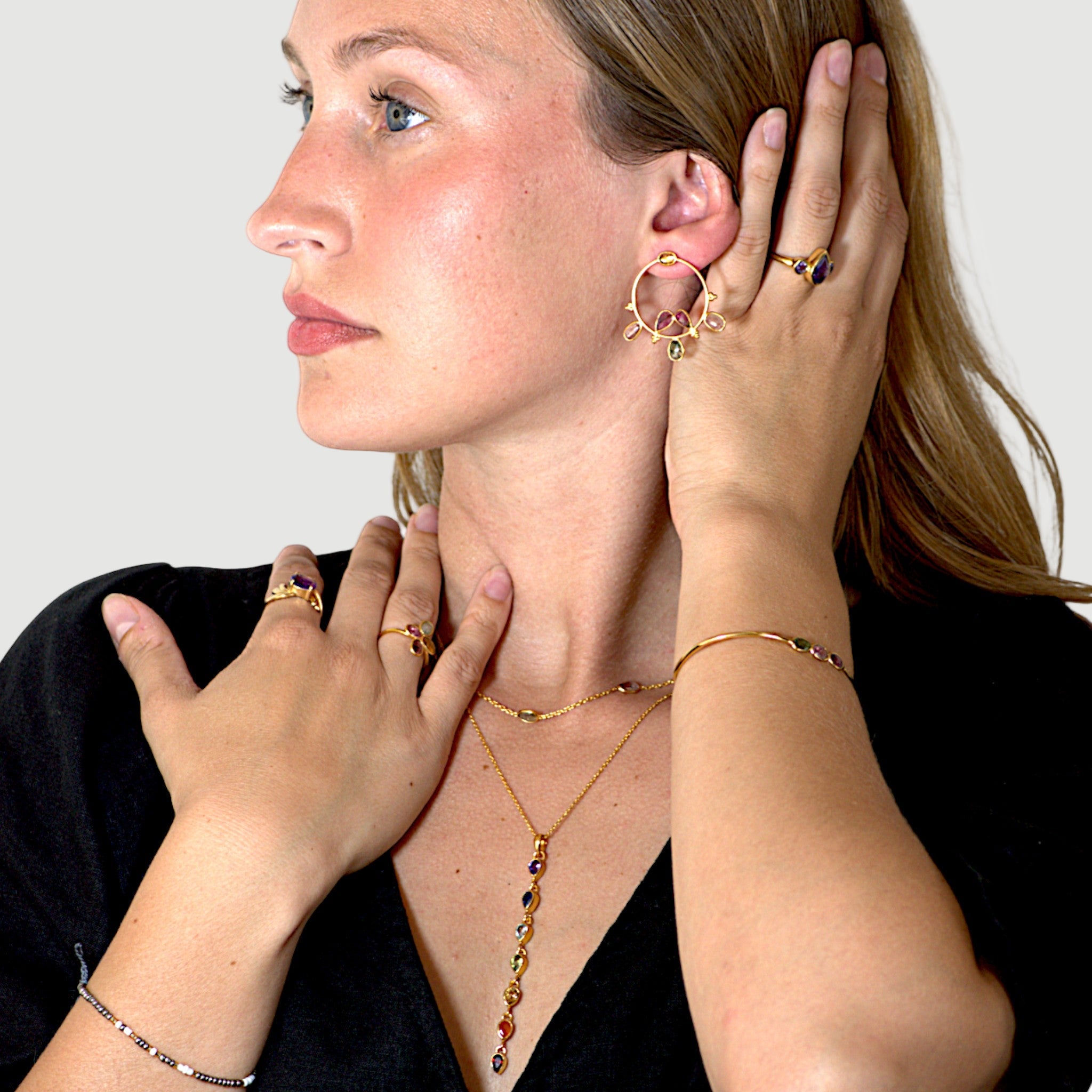 Rainbow Natural Gemstone Necklace