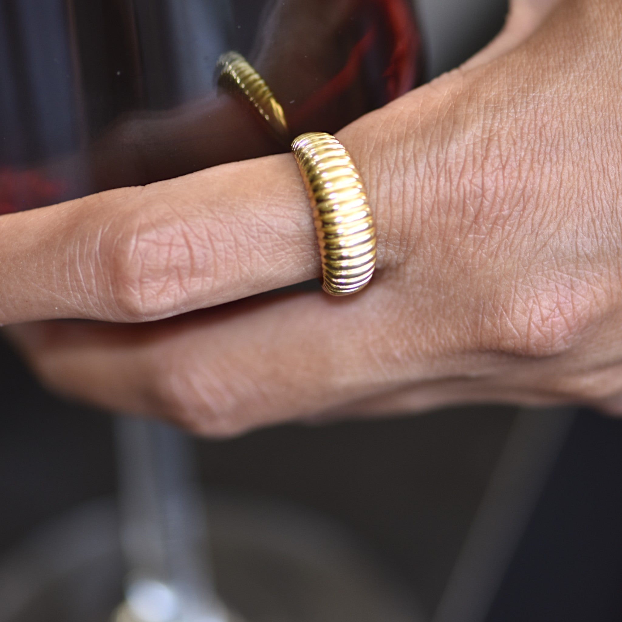 Ribbed Statement Ring111