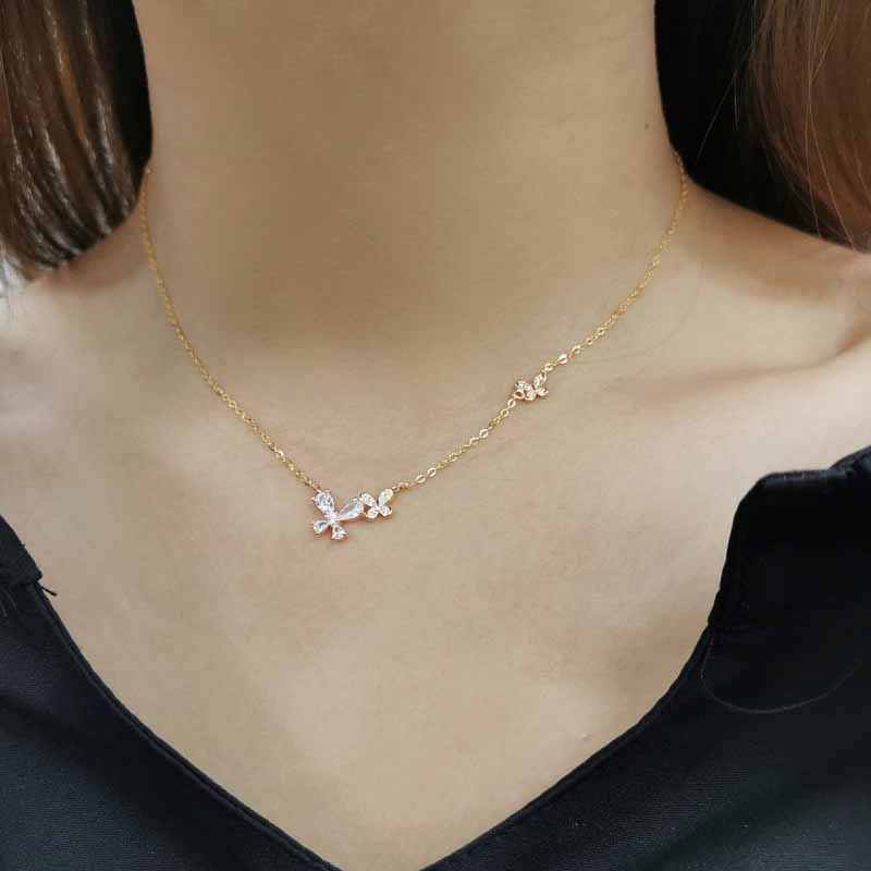 Butterfly floral necklace in 925 sterling silver 9