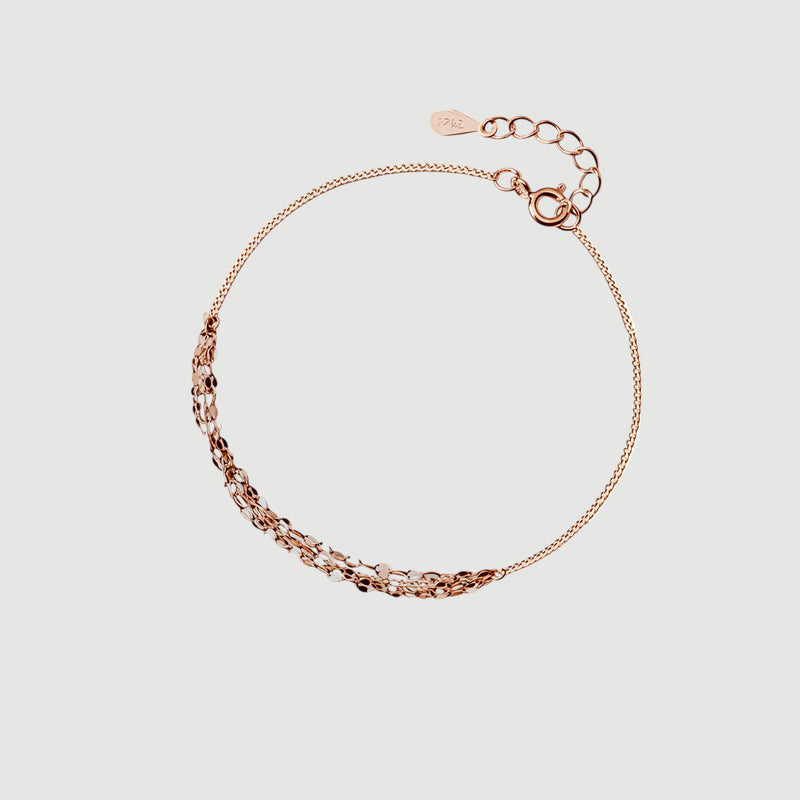 Rose Gold Shinning Lines Bracelet crafted in sterling silver 1