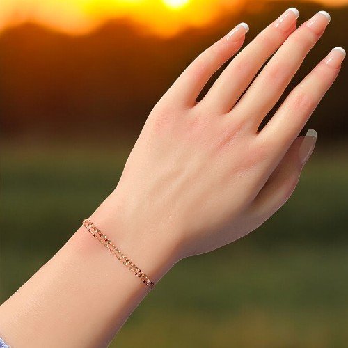 Rose Gold Shinning Lines Bracelet crafted in sterling silver 2