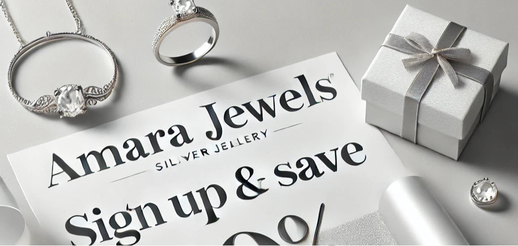 Amara Jewels promotional offer with silver jewelry