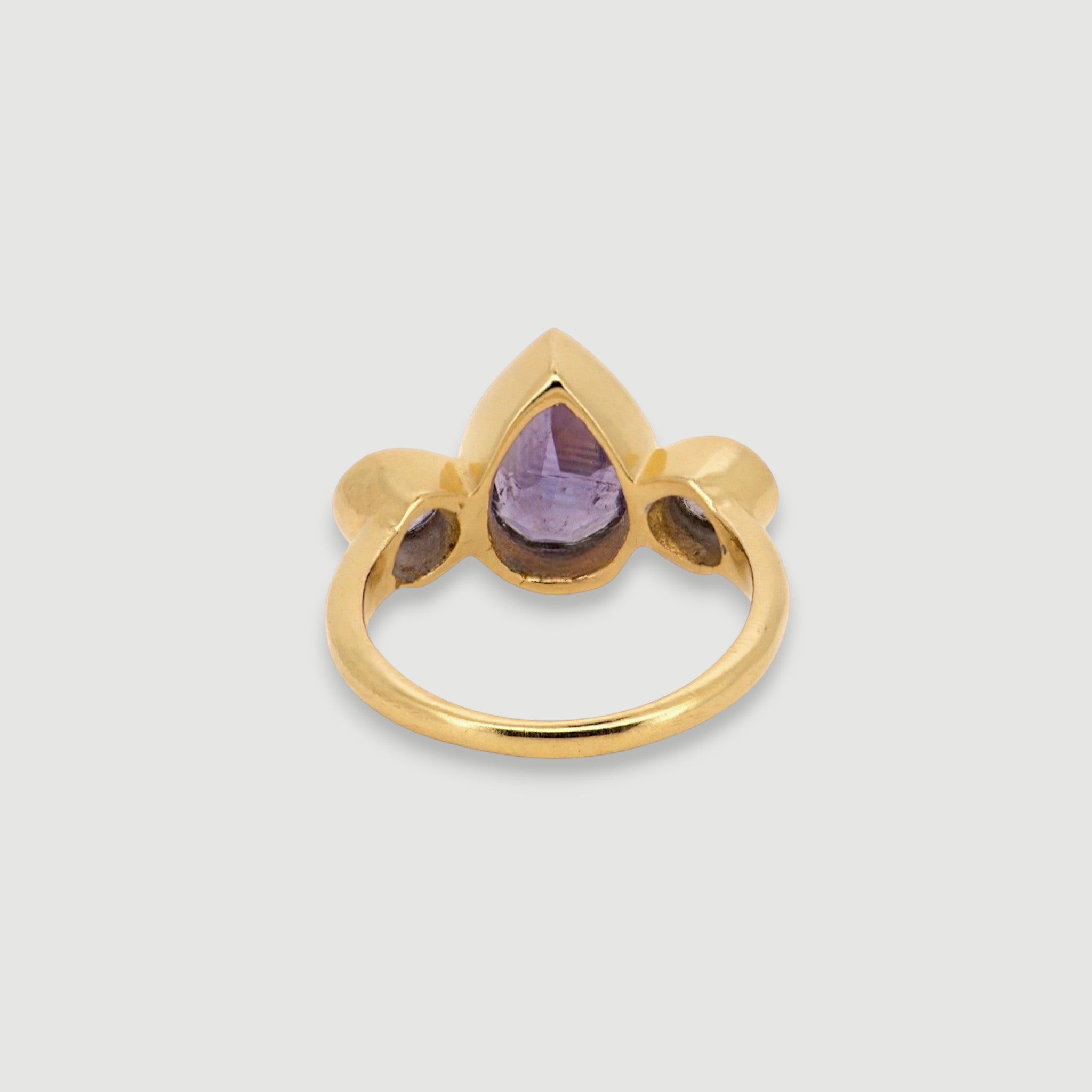 Teardrop Amethyst Trio Ring