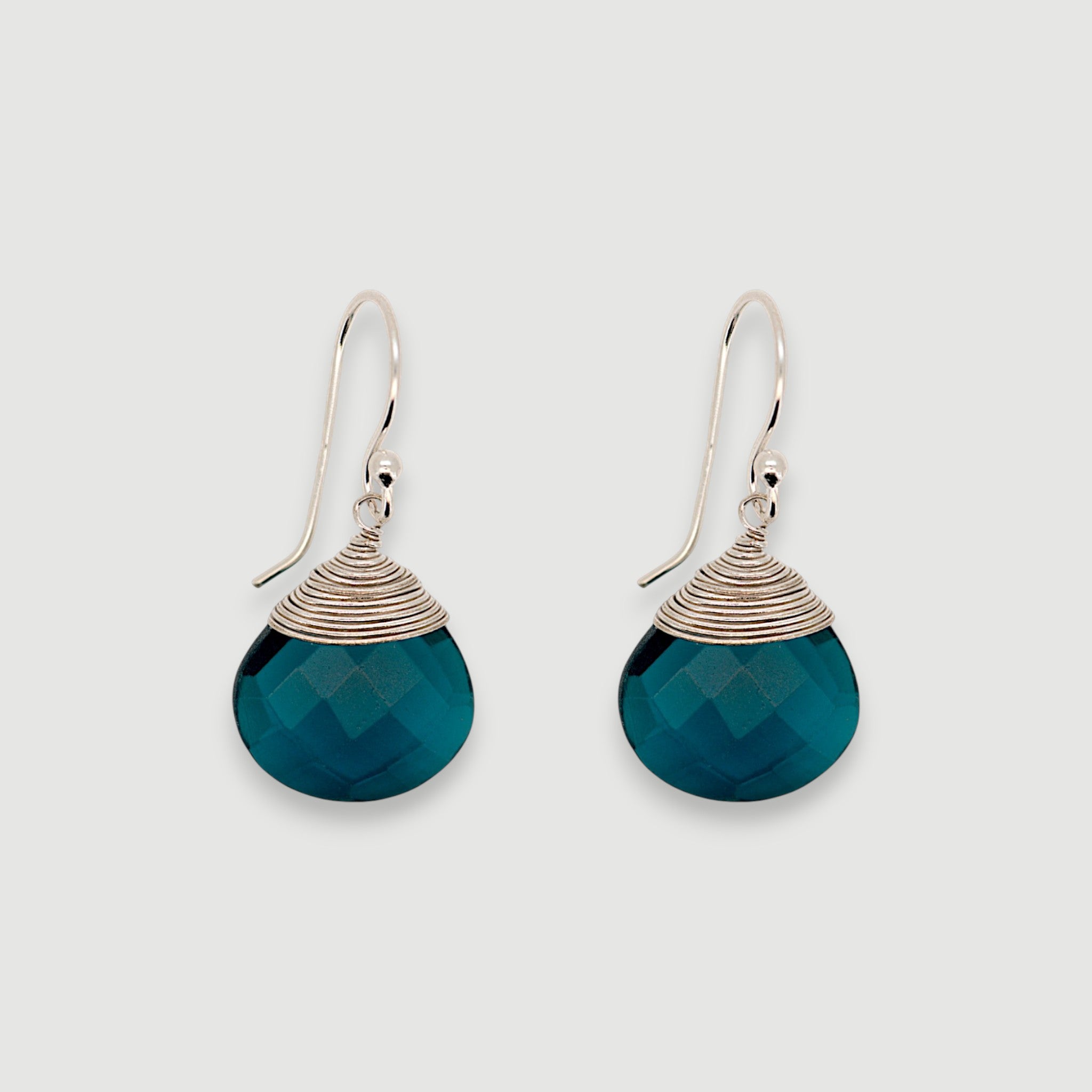 Teardrop Blue Chalcedony Earrings1