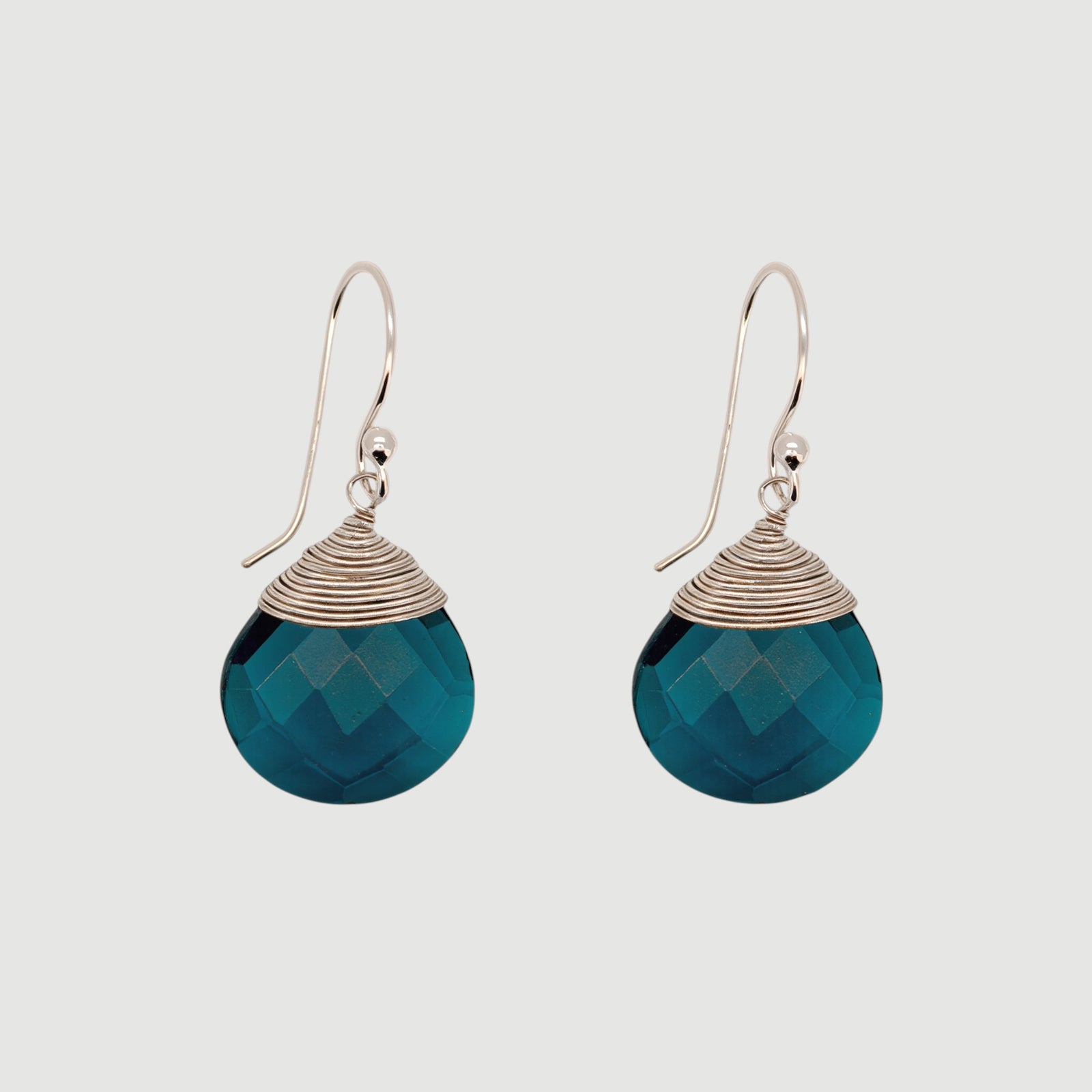 Teardrop Blue Chalcedony Earrings1