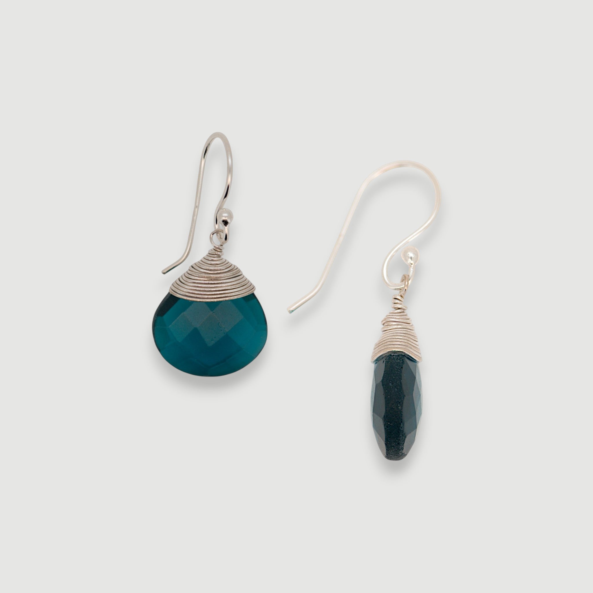 Teardrop Blue Chalcedony Earrings3