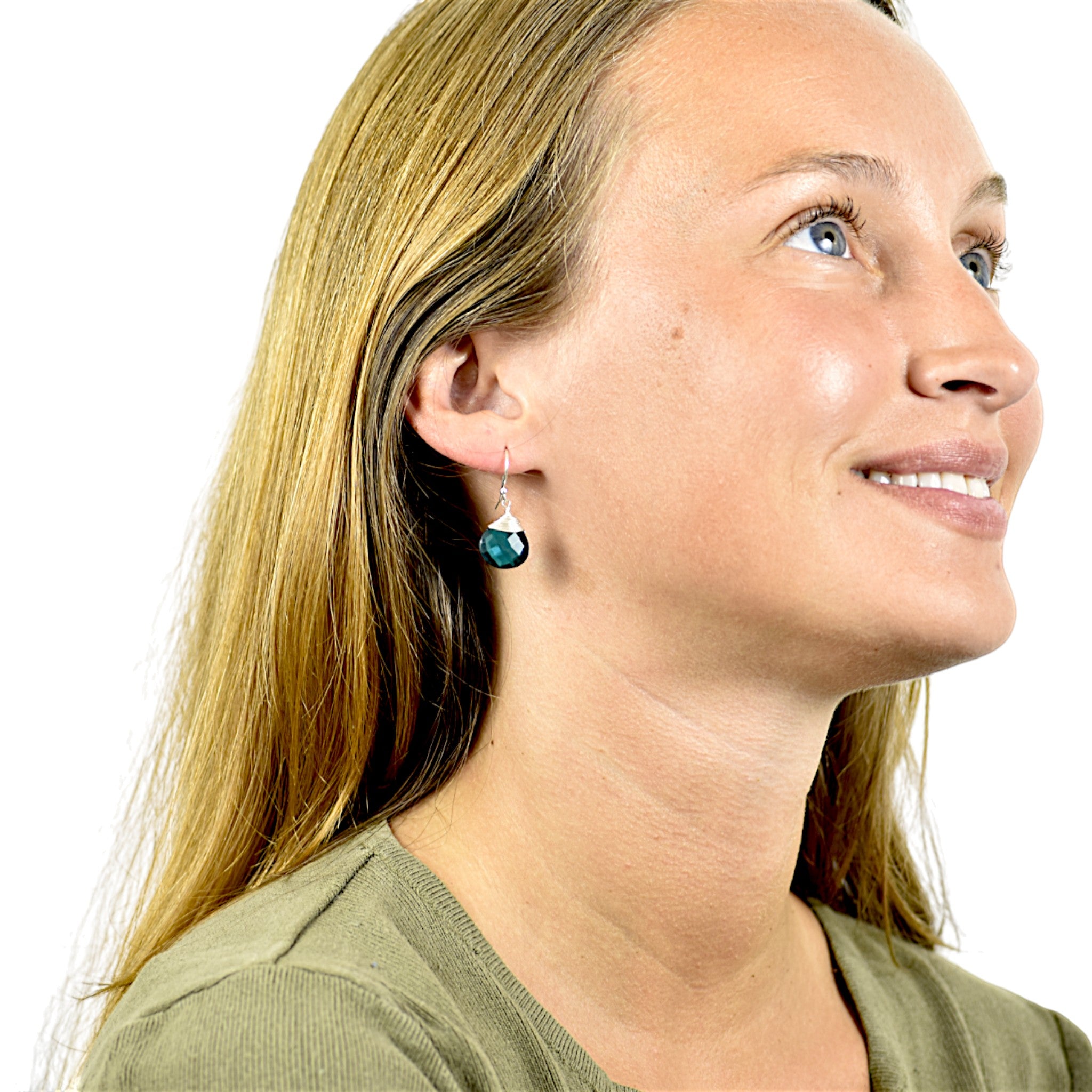 Teardrop Blue Chalcedony Earrings5