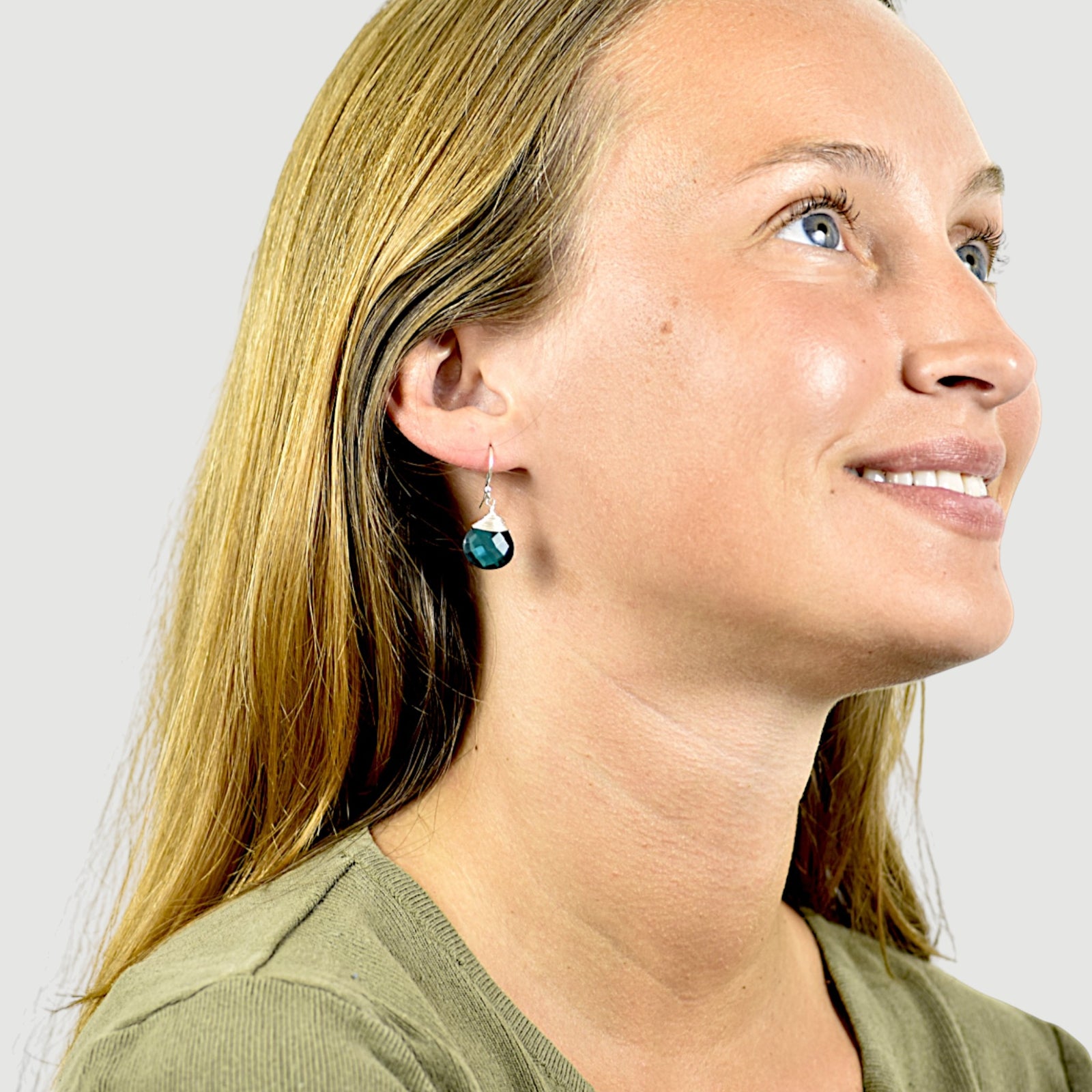 Teardrop Blue Chalcedony Earrings5