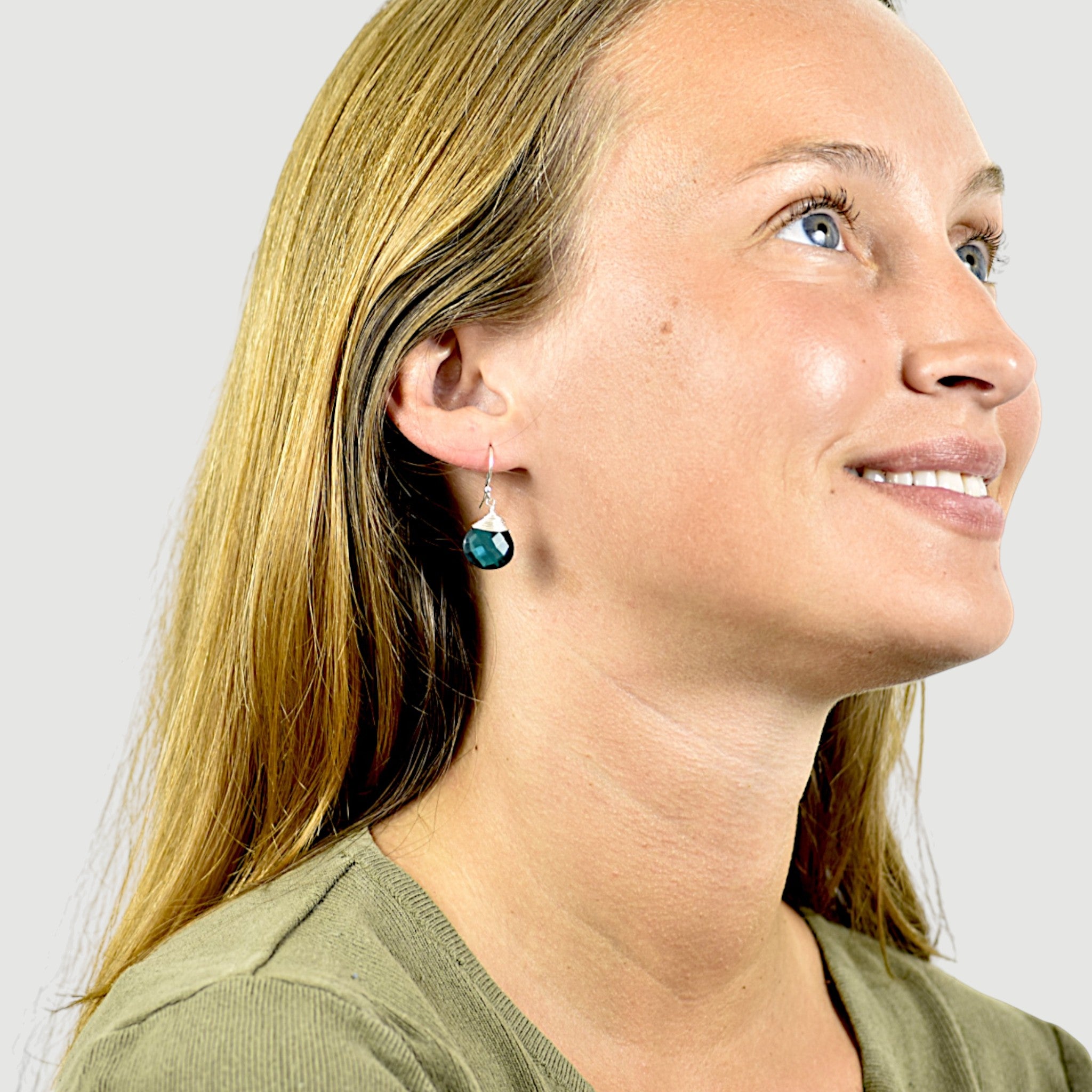 Teardrop Blue Chalcedony Earrings5
