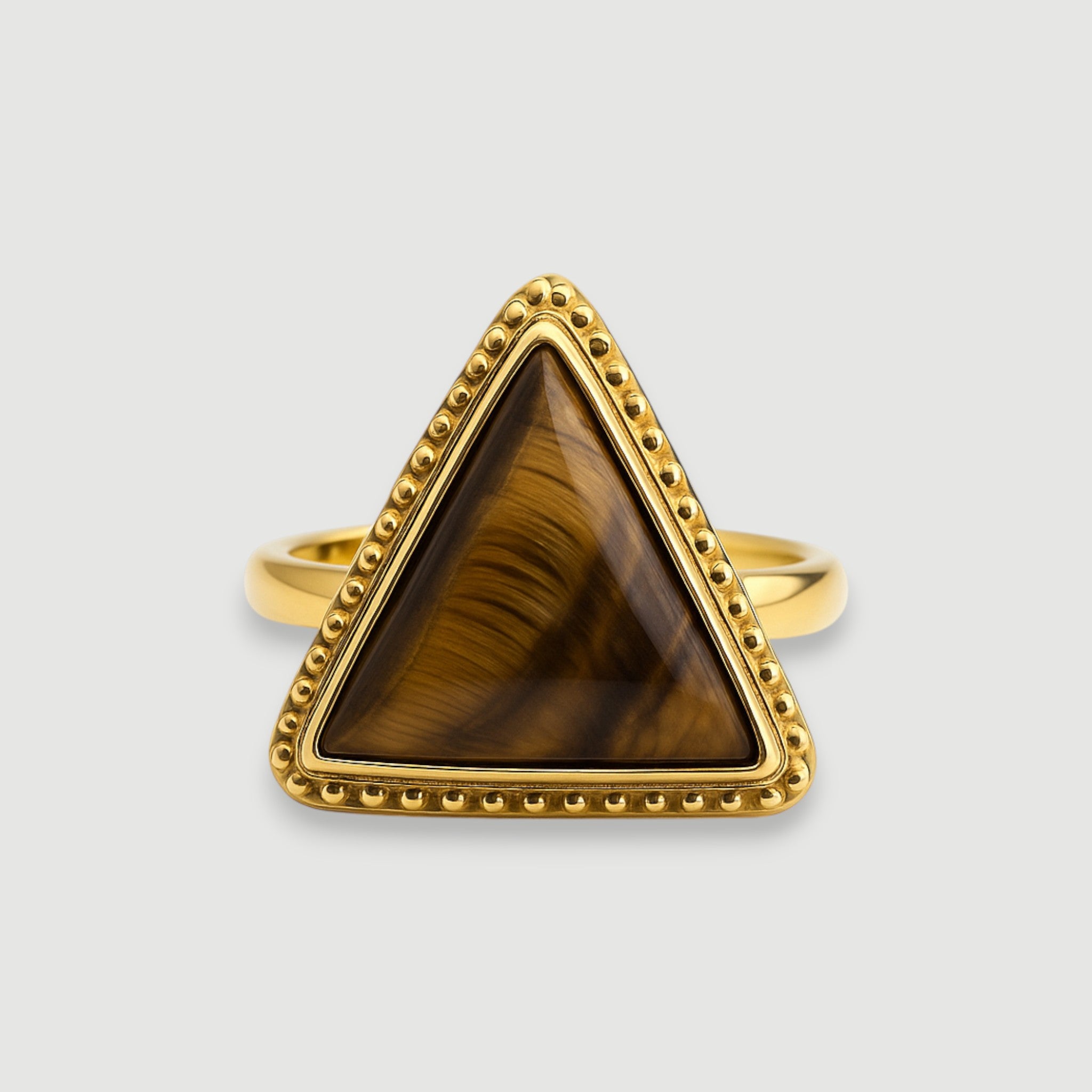 Tiger Eye Triangle Ring