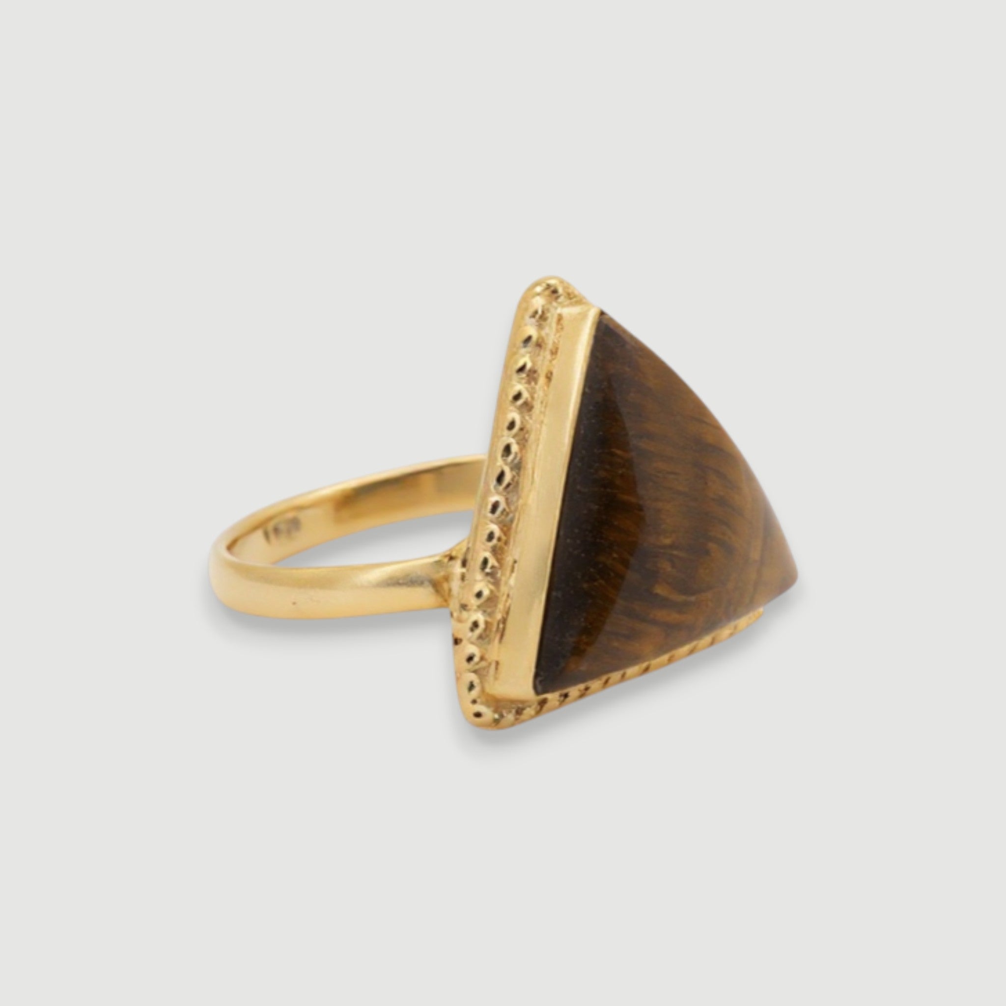 Tiger Eye Triangle Ring