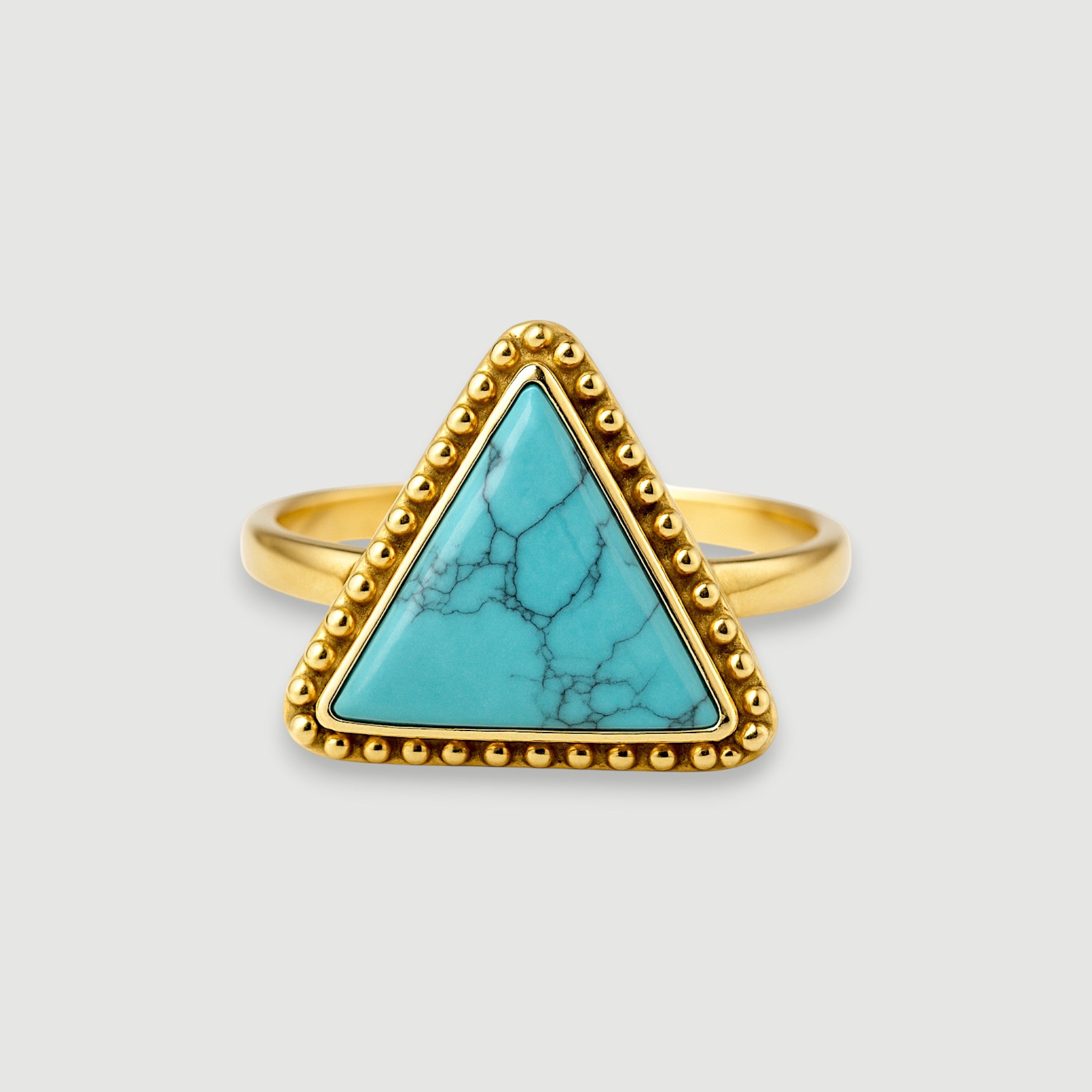 Triangle-Cut Turquoise Ring