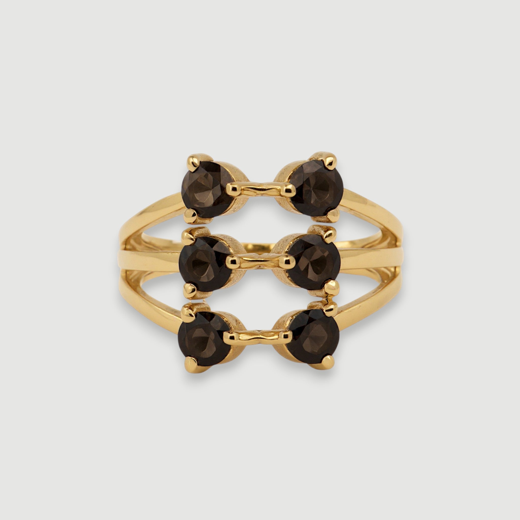 Triple Band Smoky Topaz Ring