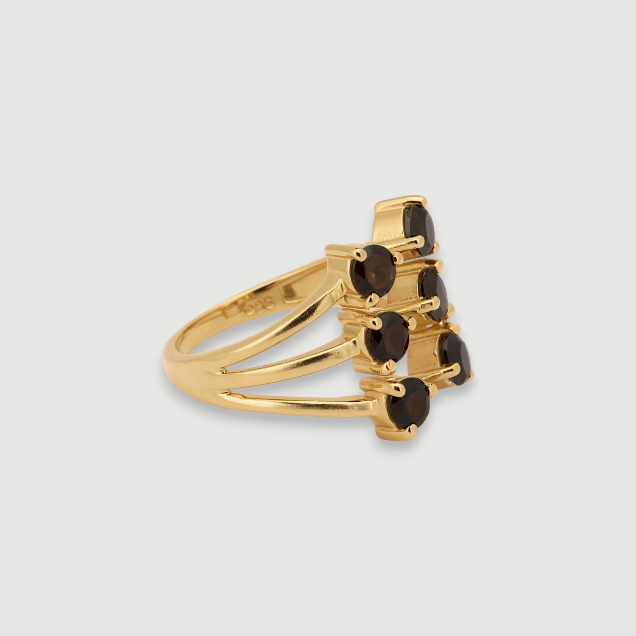 Triple Band Smoky Topaz Ring