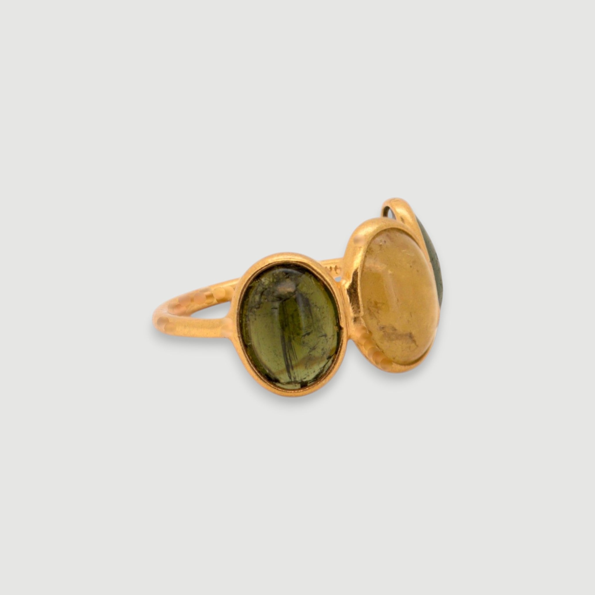 Triple Gemstone Statement Ring