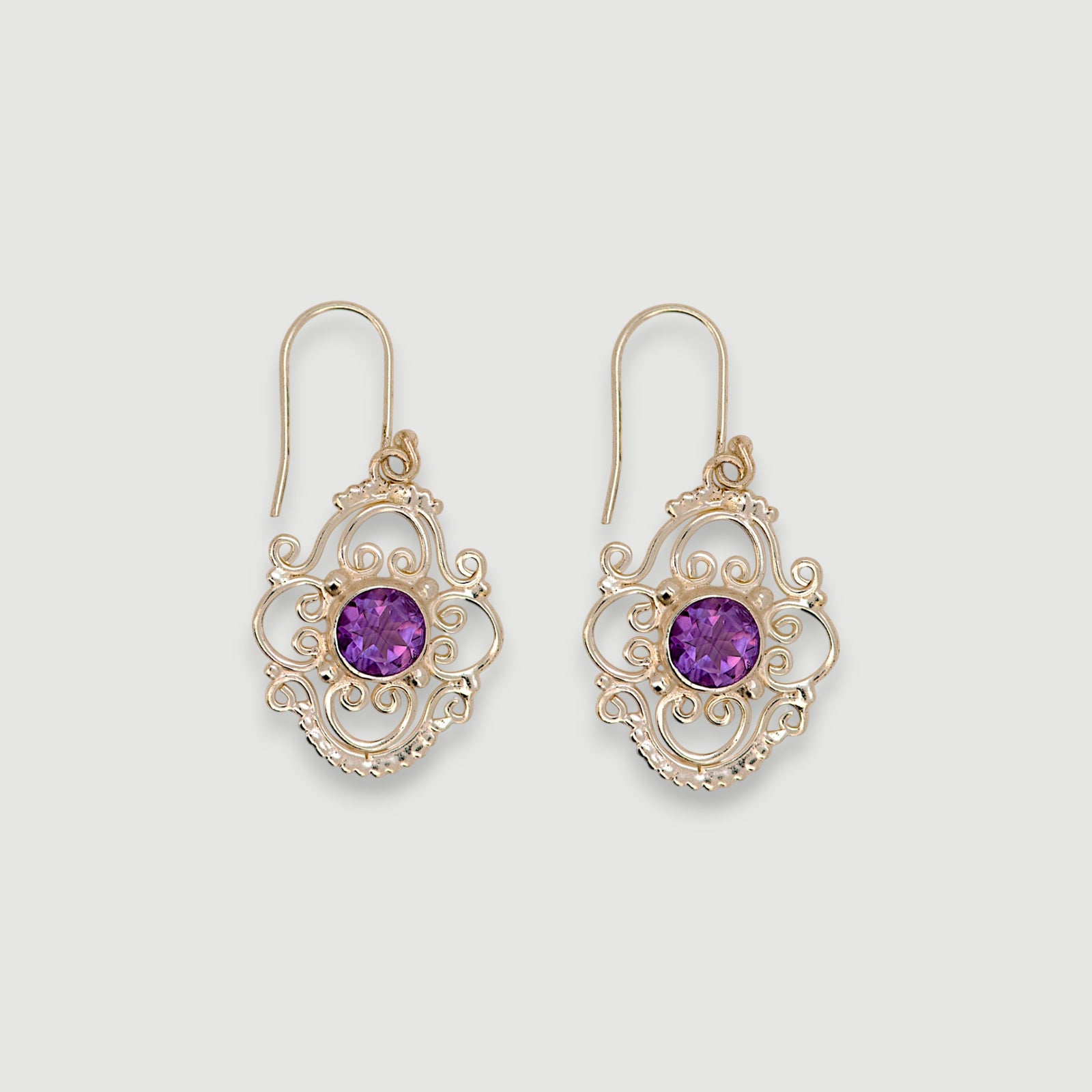 Vintage-Inspired Natural Amethyst Earring1