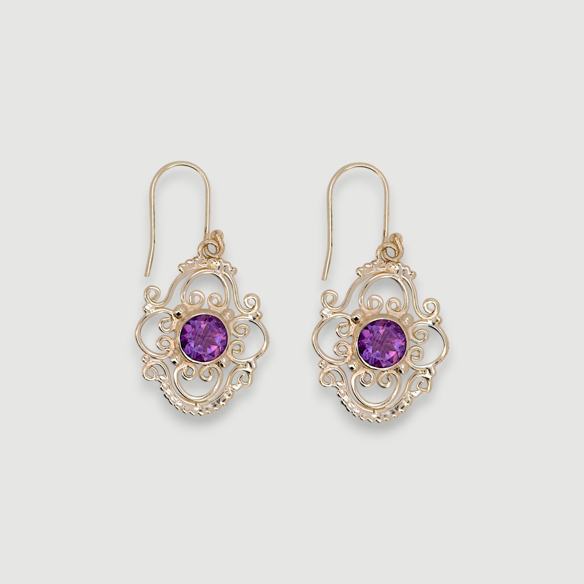Vintage-Inspired Natural Amethyst Earring1