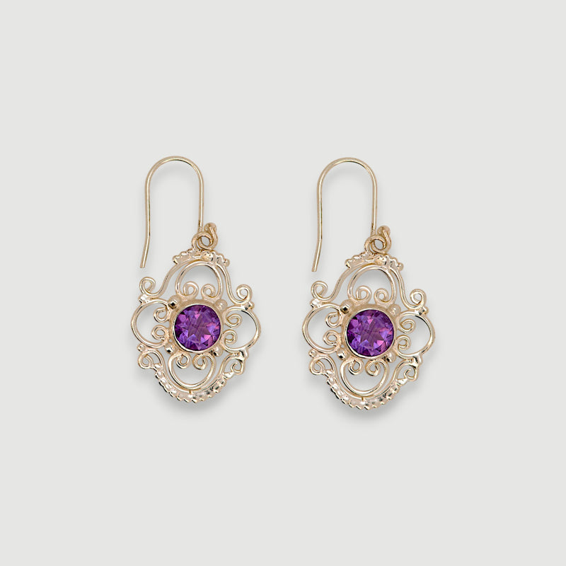 Vintage-Inspired Natural Amethyst Earring1