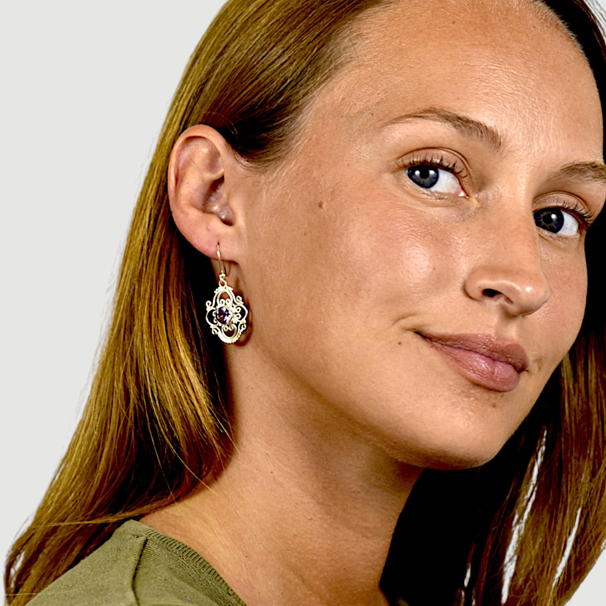 Vintage-Inspired Natural Amethyst Earring3
