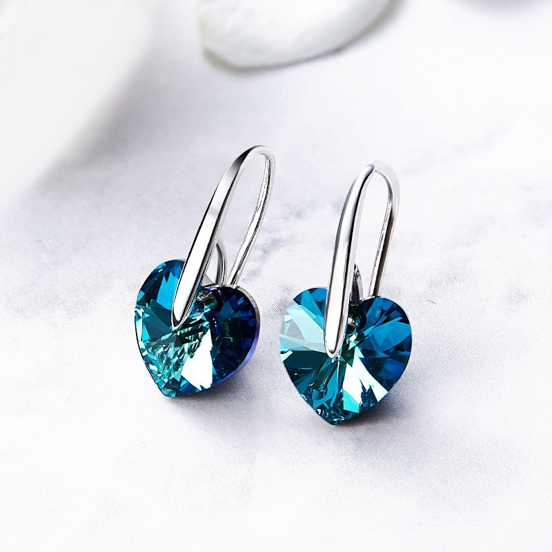 Blue Crystal Drop Earrings3