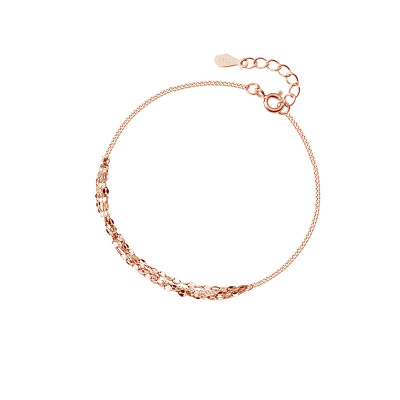Rose Gold Shinning Lines Bracelet crafted in sterling silver 1