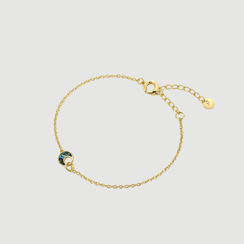 Abalone shell bracelet in 925 sterling silver and gold plated 1