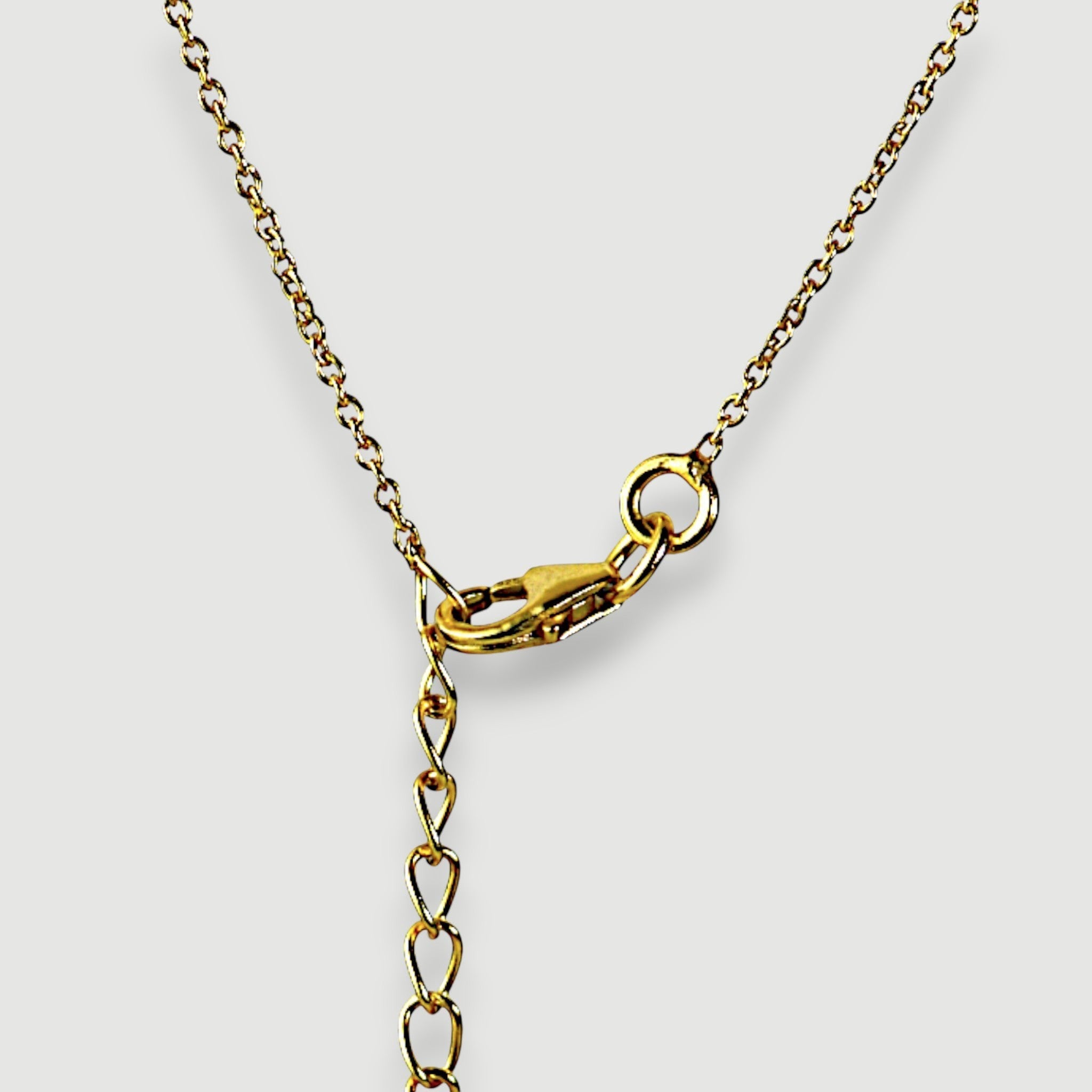Amara Jewels sterling silver green amethyst teardrop pendant necklace on a snake chain and 18k gold vermeil.