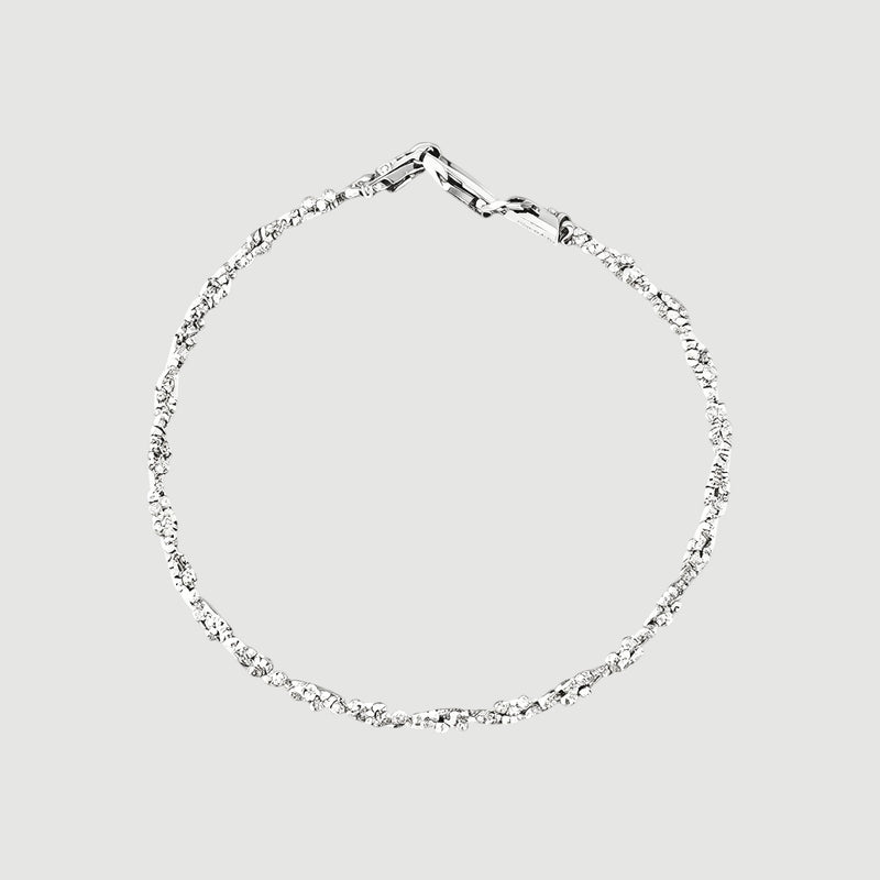 Beaded twist bracelet in sterling silver for women