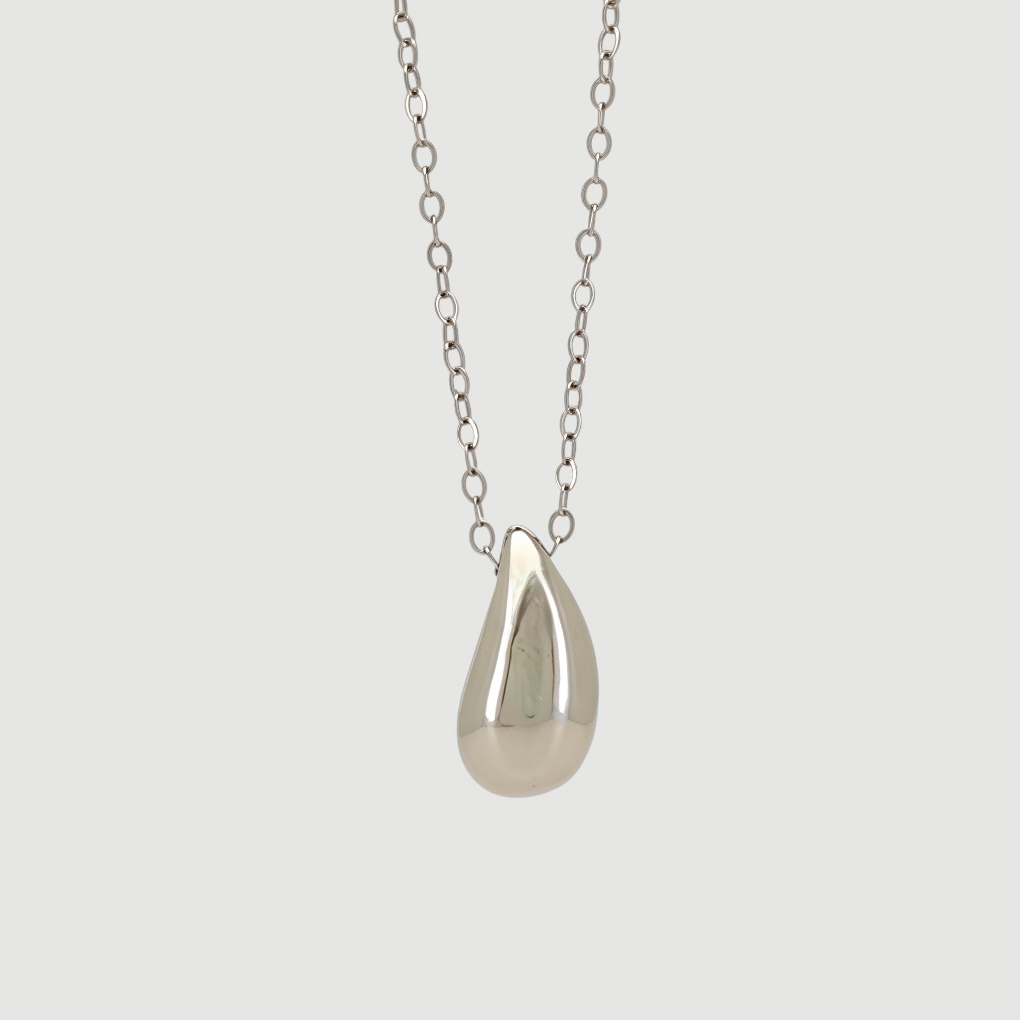 Amara Jewels sterling silver teardrop pendant necklace with a delicate chain.