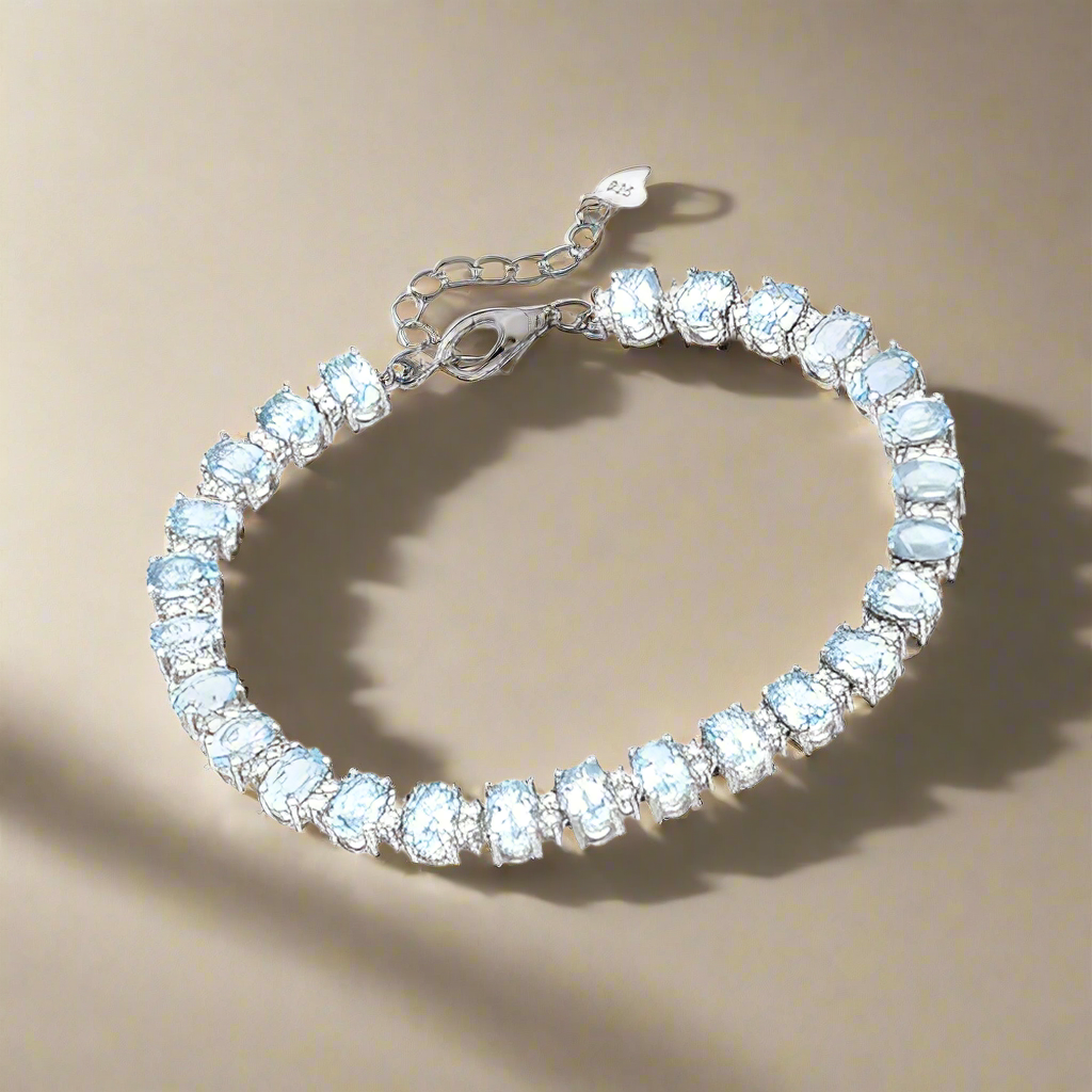 Blue Topaz Tennis Bracelet