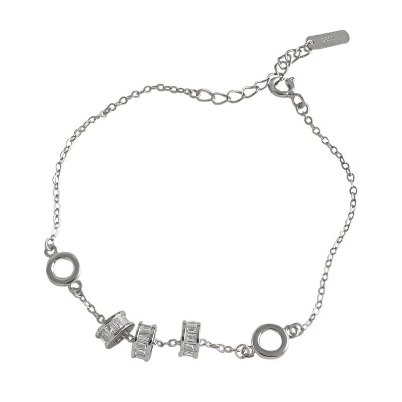 Beads charm bracelet in accents designed in a lustrous silver color 1