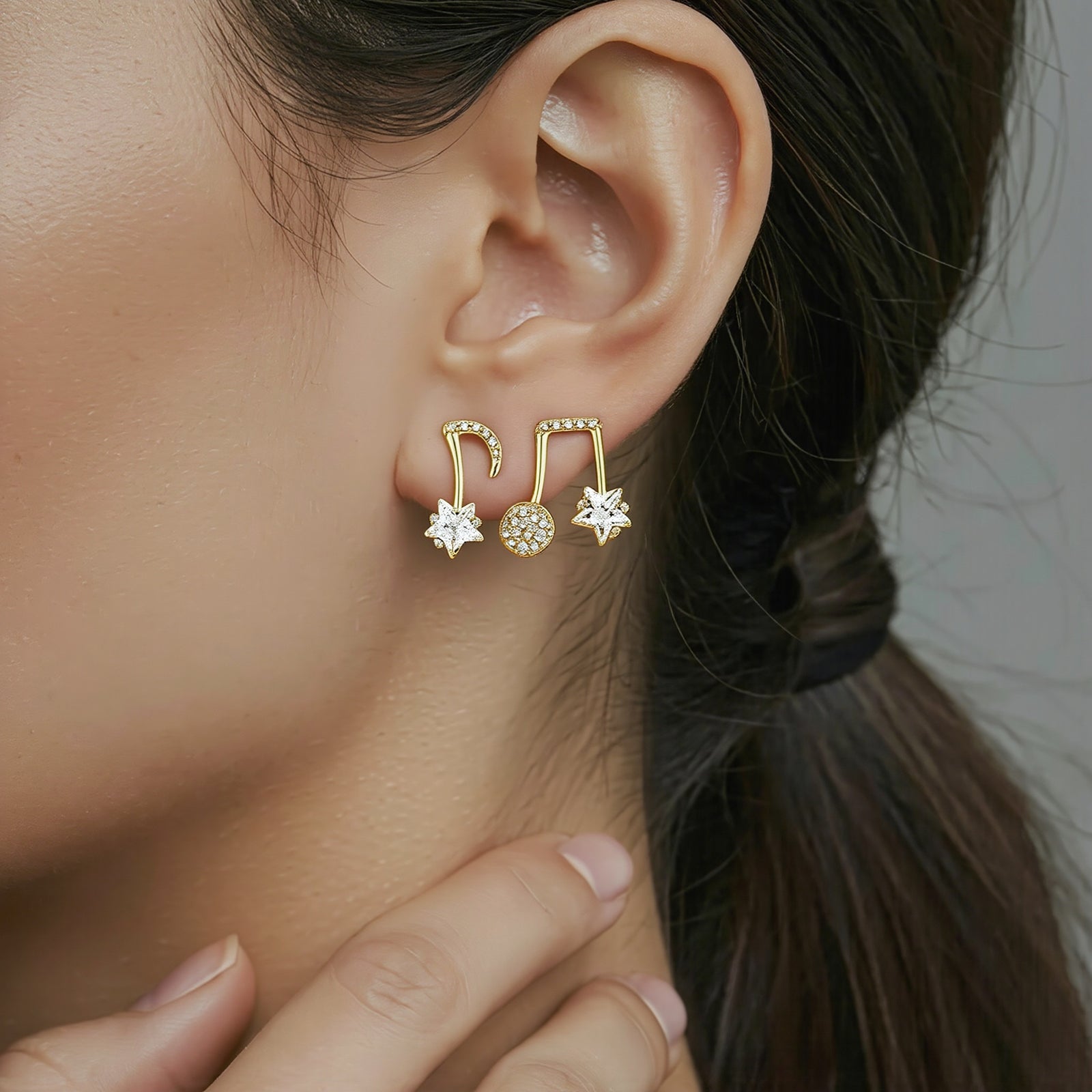 Asymmetry Music Earrings