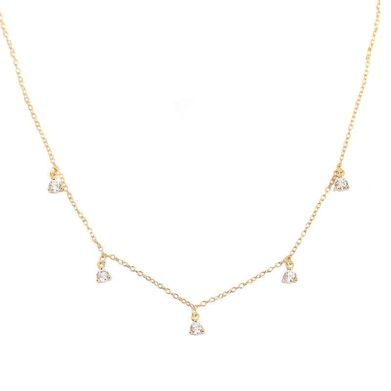 Dainty Crystal Necklace gold plated in sterling silver