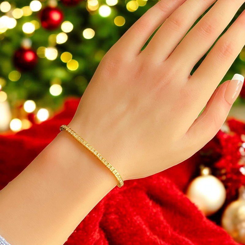 Elegant Golden Tennis Bracelet crafted in 925 sterling silver 3