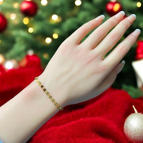 Golden Diskette gold plated disk bracelet in 925 sterling silver 2