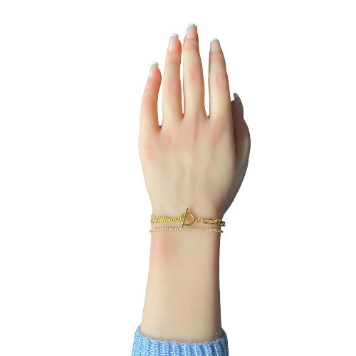 Layered 925 sterling silver bracelet plated in 18K yellow gold 3